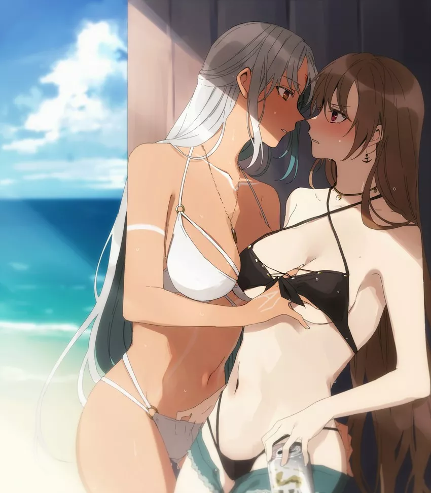 [Azur Lane] Massachusetts and Jean Bart's Private Beach posted by Written_up_for_125