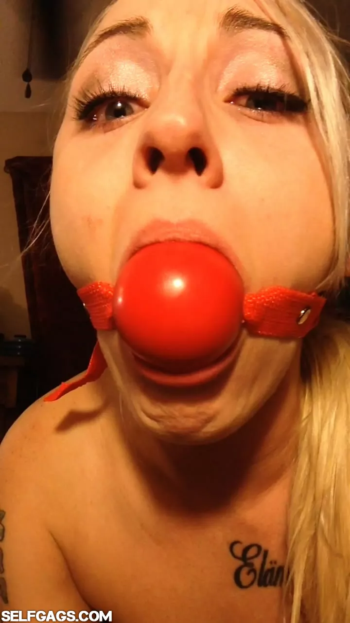 Ball Gagged Blonde posted by Selfgags