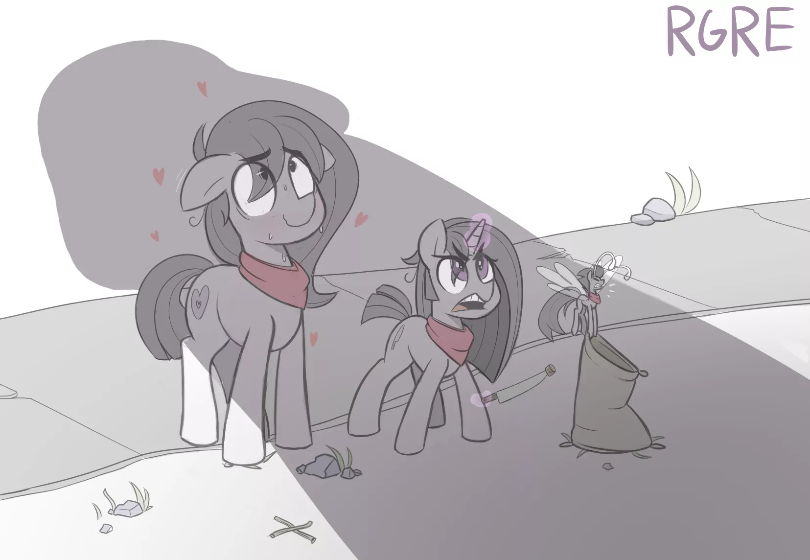 Bandit Pones are a danger to a Colt at any size (art by nignogs). posted by courier5995