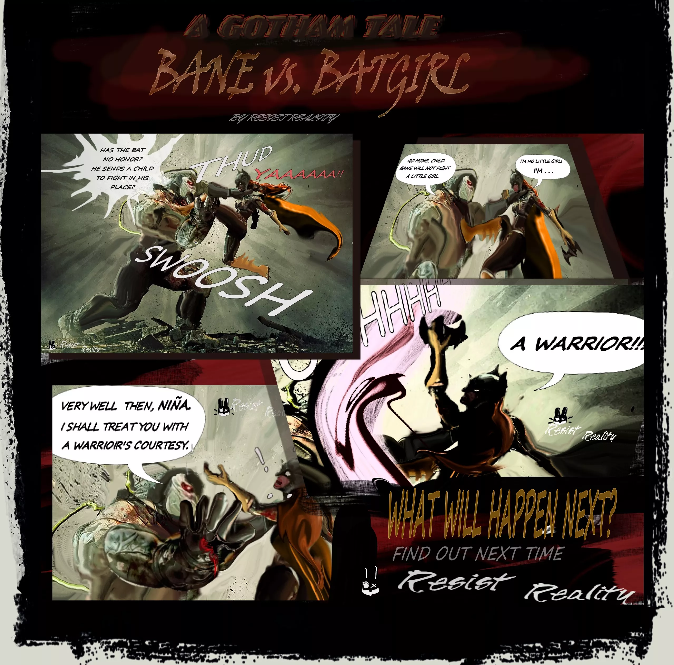 BANE vs. BATGIRL - A GOTHAM TALE posted by ResistRealityArt