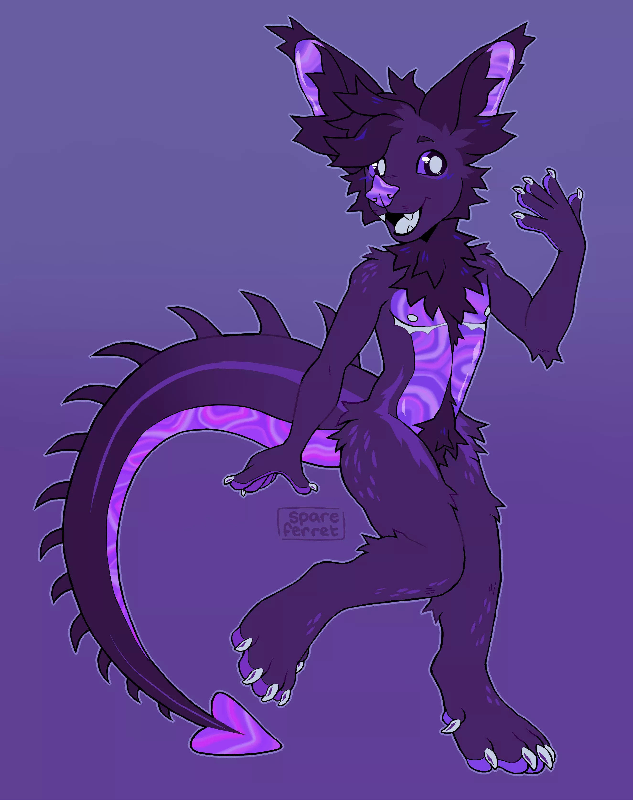 bat dragon! (art by me, spareferret on twitter) posted by bonusweasel