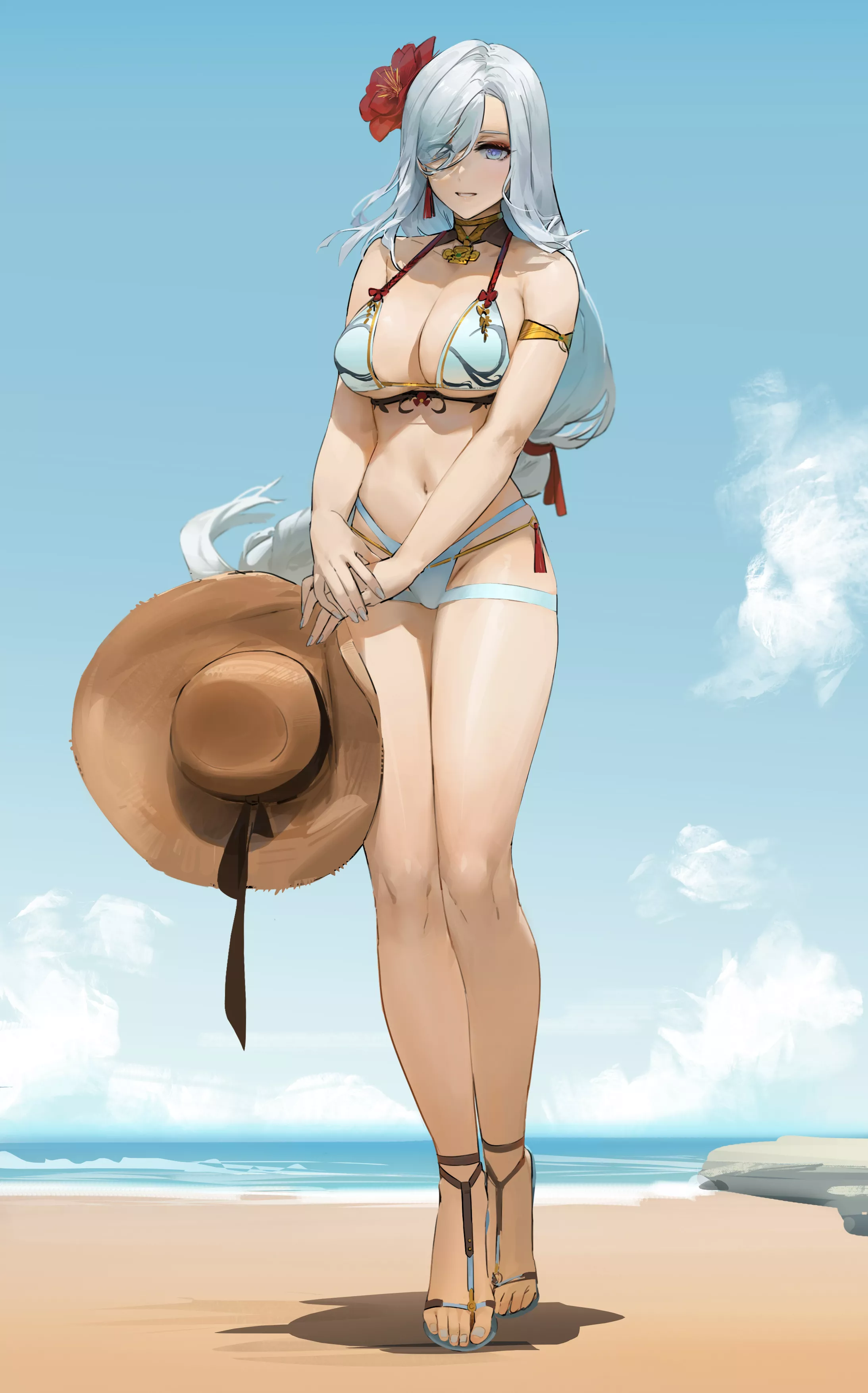 Beach Side Shenhe [Genshin Impact] posted by ArmorXIII