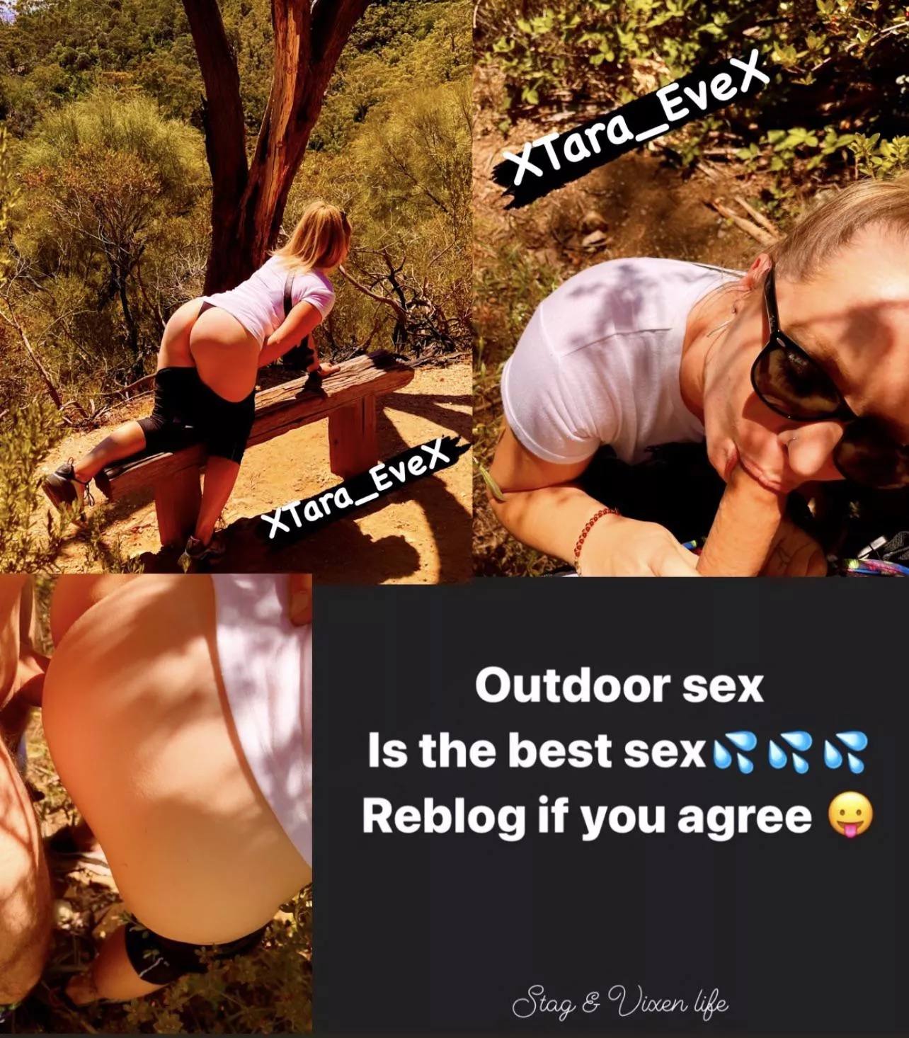 Beautiful day for a hike & a fuck 😛 We love outdoor sex 😍😈💦 Who wants to join us on our next hike? #hikingadventures #publicsex #outdoorflashing #exhibitionsm #hornycouple #vixenwife #cumslut posted by TaraAndNiko69