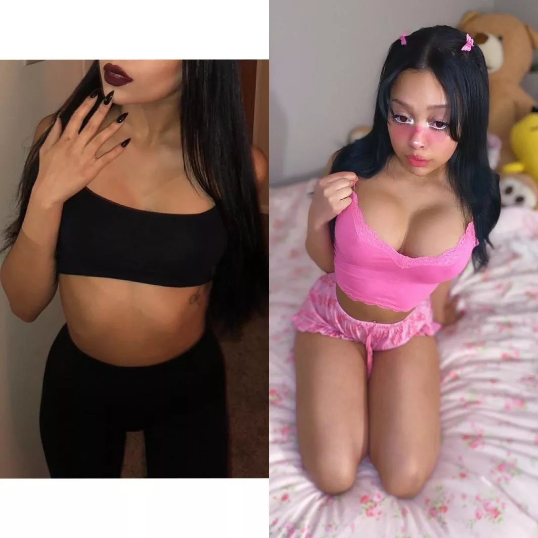 Before and after! Also working on turning my new place into a lil pink bimbo dollhouse💕 posted by xojustbri