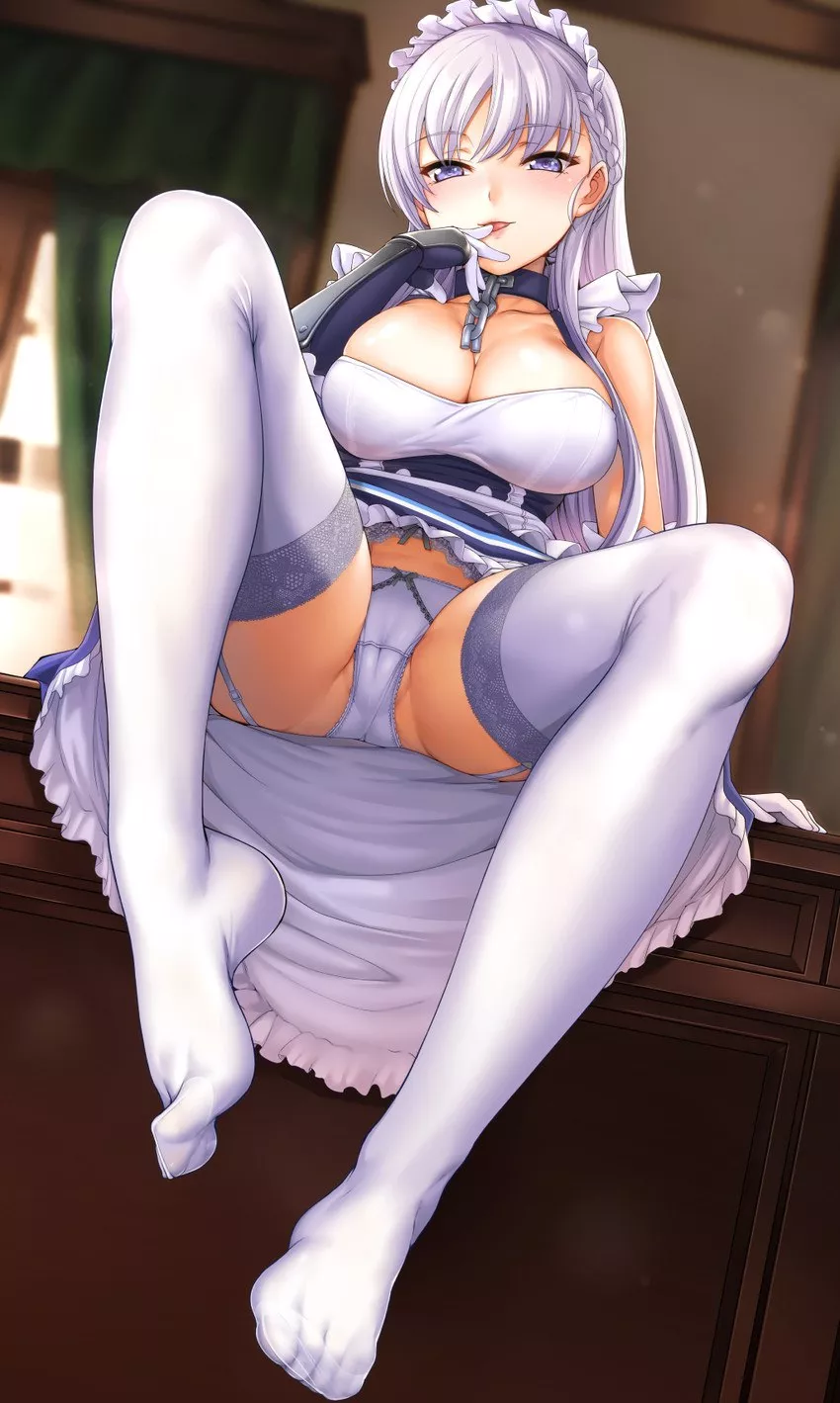 Belfast showing off her panties (ipuu (el-ane koubou)) [Azur Lane] posted by Shart_Shark