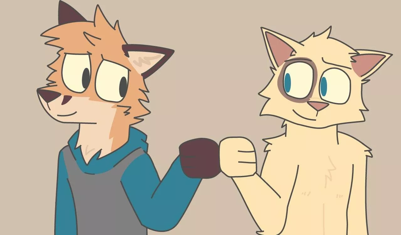 Best buddies ✨ 🦊😸(by me, Littlef7072 on twitter) posted by fox_somewhere