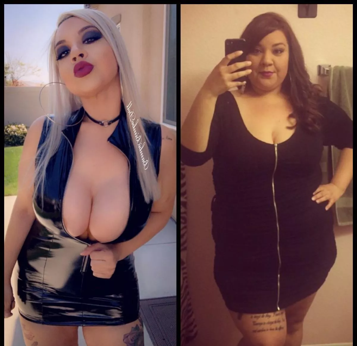 Big gilr with brown hair to busty blonde [OC] posted by householdnumeral