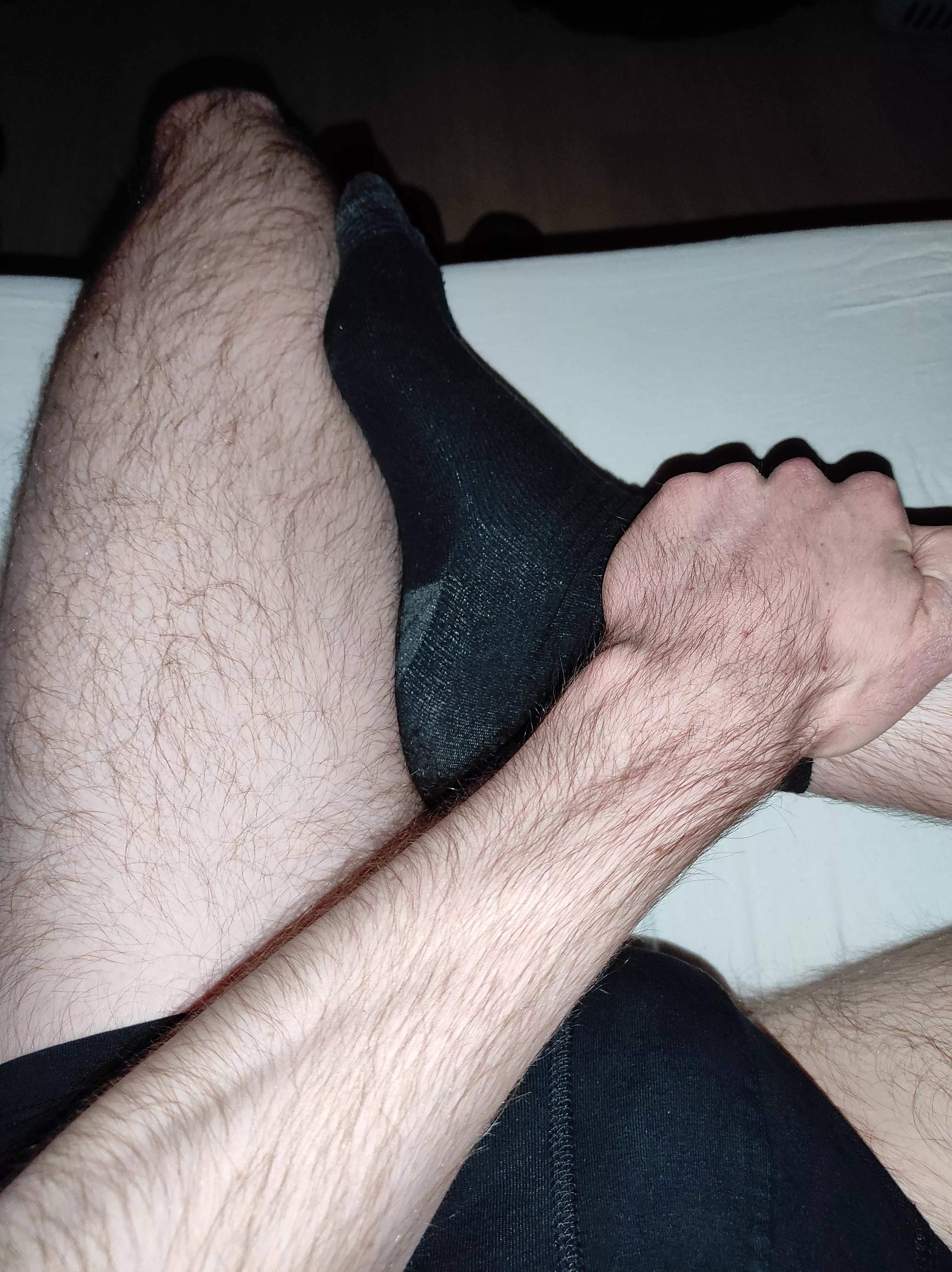 Big hairy legs and black socks, name a better duo 😁 posted by TheMoonSwimmer