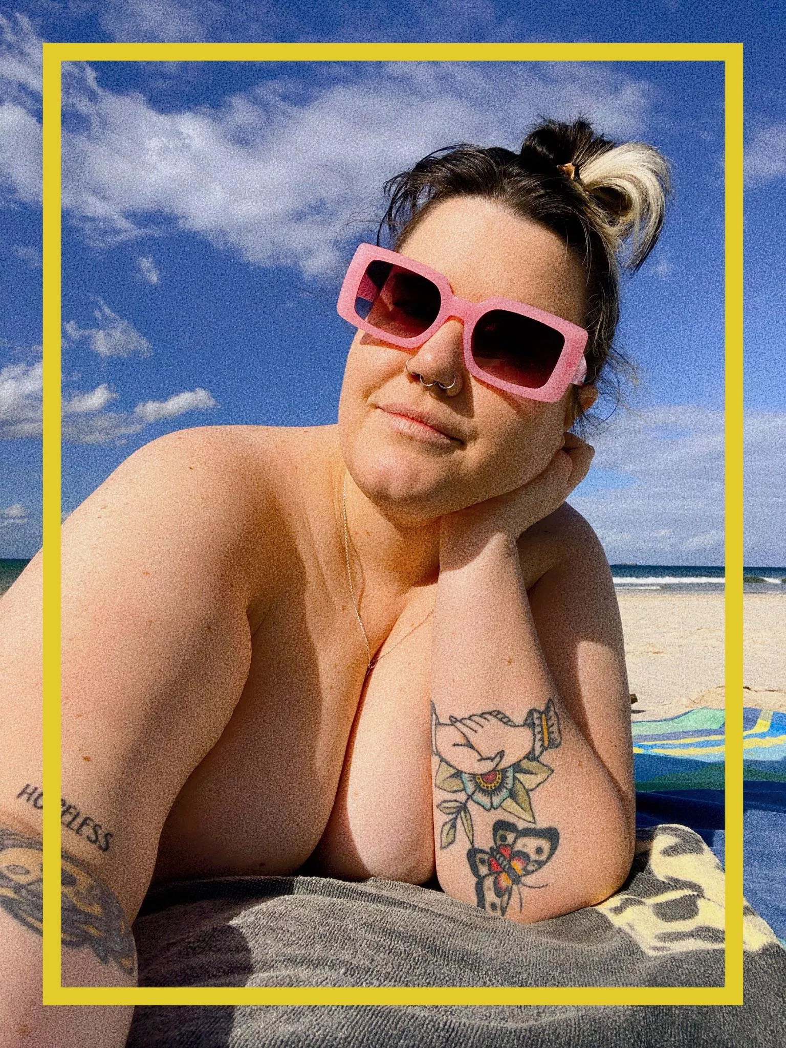 Big tiddy goth but make it at the beach ❤️‍🔥 posted by Raimeeshannon