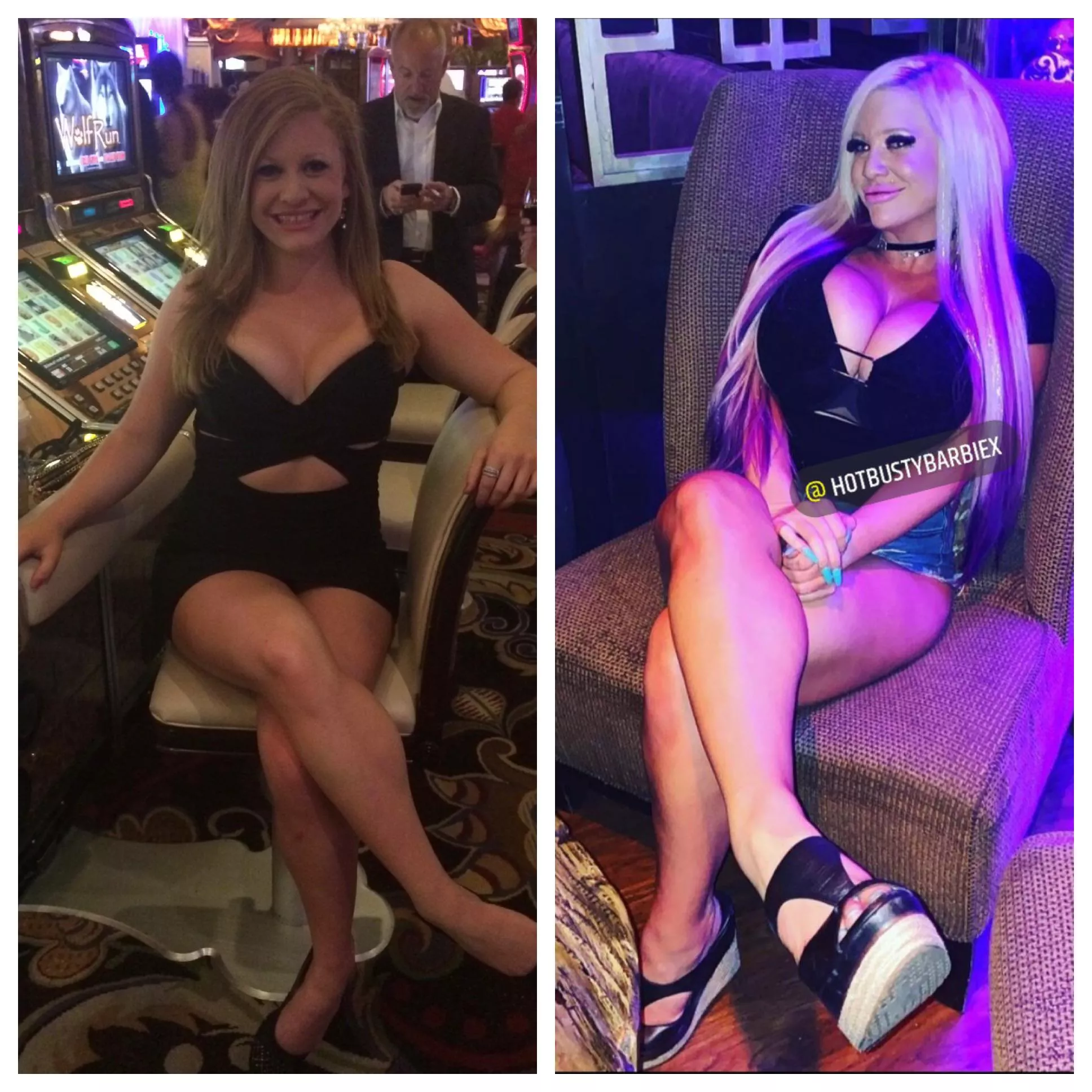 Bimbofied before and after [F] posted by Hotbustybarbiex