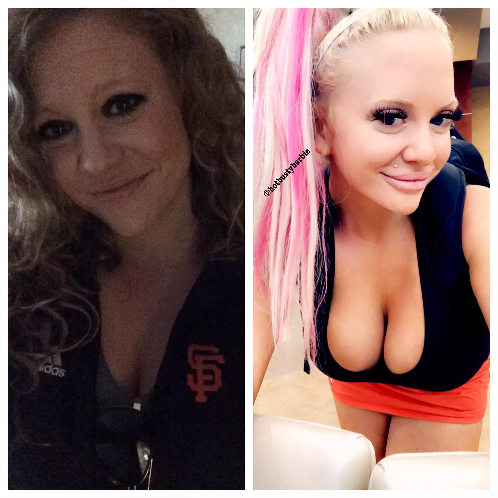 Bimbofied [F] before and after posted by Hotbustybarbiex