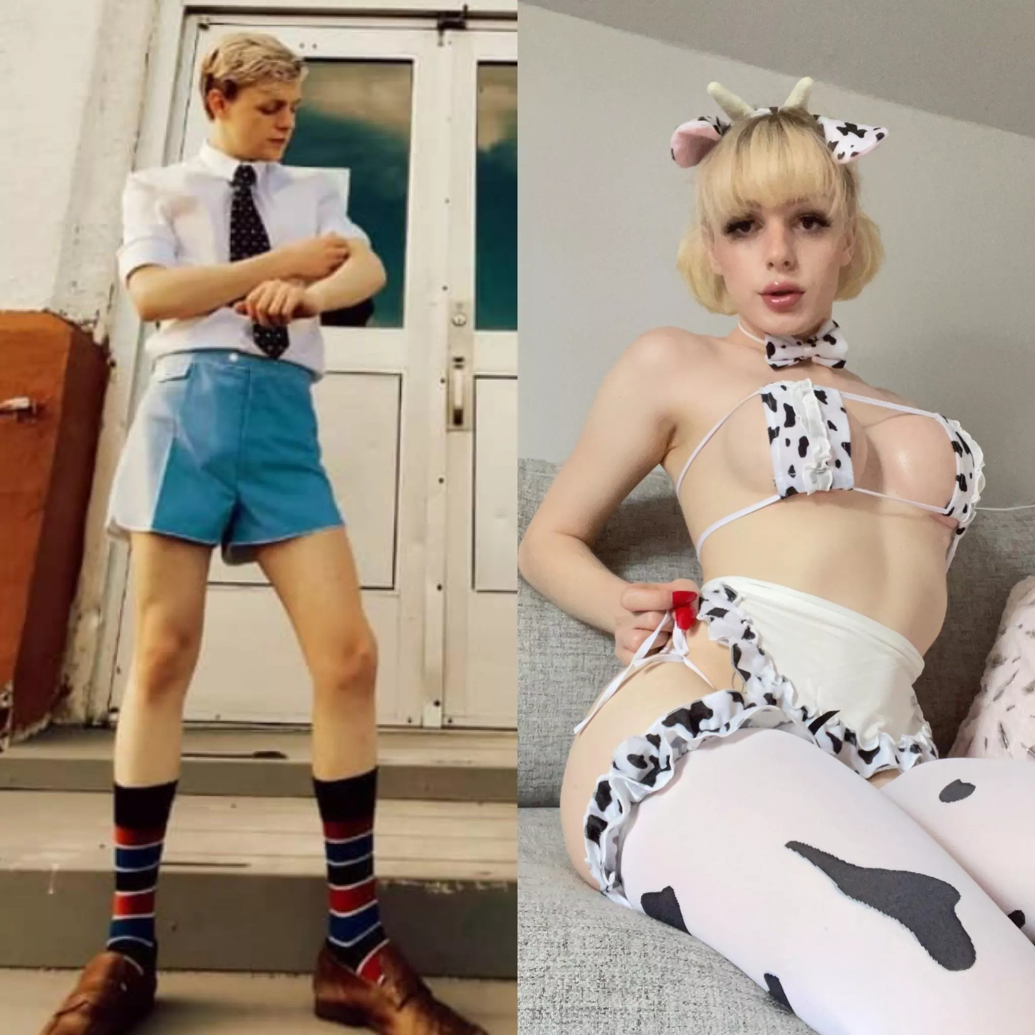 Bimboification update 😍 1 year difference! (TS) posted by AngellicaGood