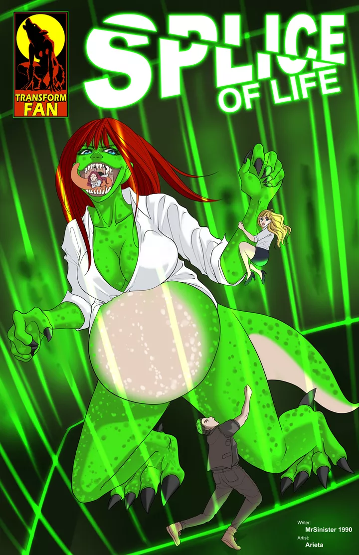 Bingo! Dino DNA! (lizard girl, dino girl, weight gain, belly expansion, anthro, vore) [comic preview] posted by CezarNix