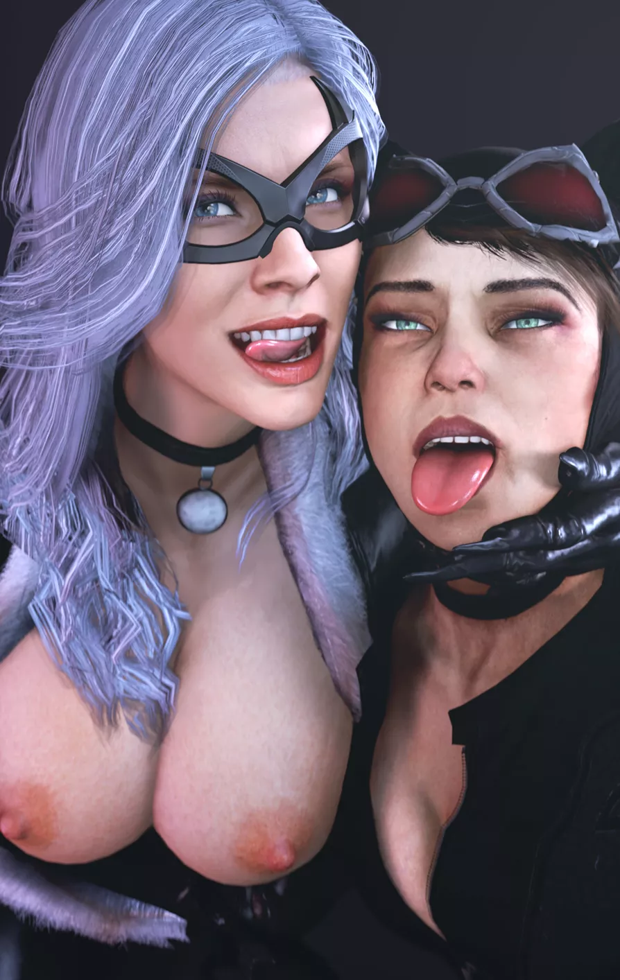 Black Cat and Catwoman (Batesz) posted by Ero-Tama