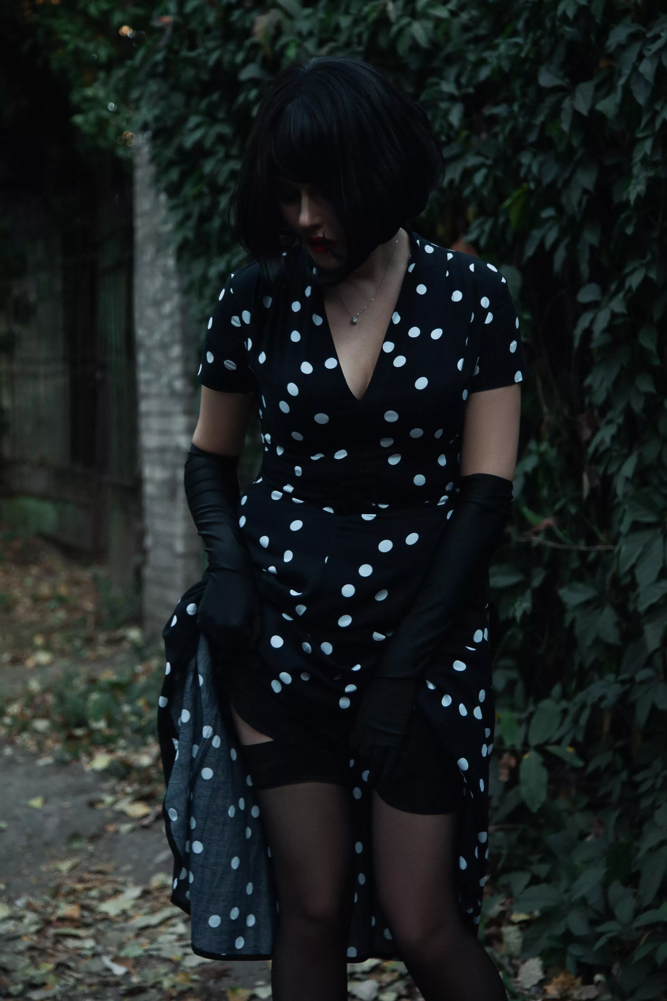 Black stockings and polka dot dress 🔥 [OC] posted by Niamh_Satie