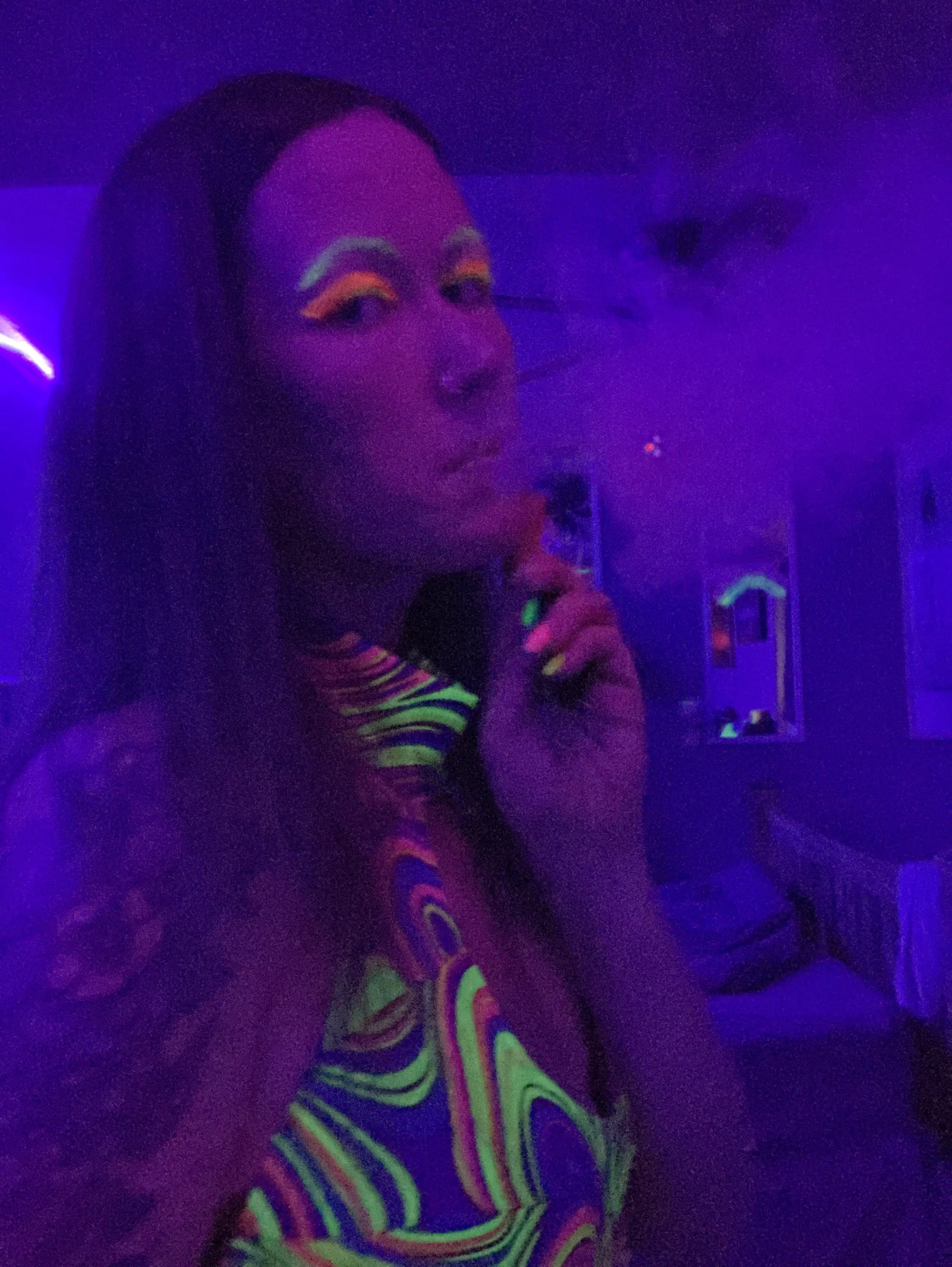 Blowing smoke in black lights posted by LauraWhora420