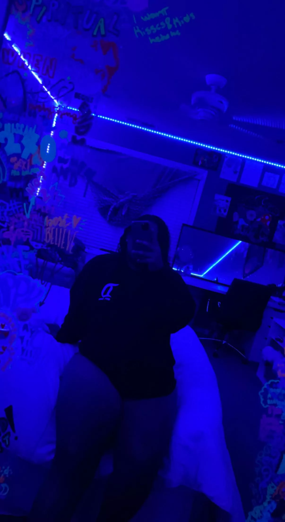 blue lights 💙 posted by Curly_Sugarbaby