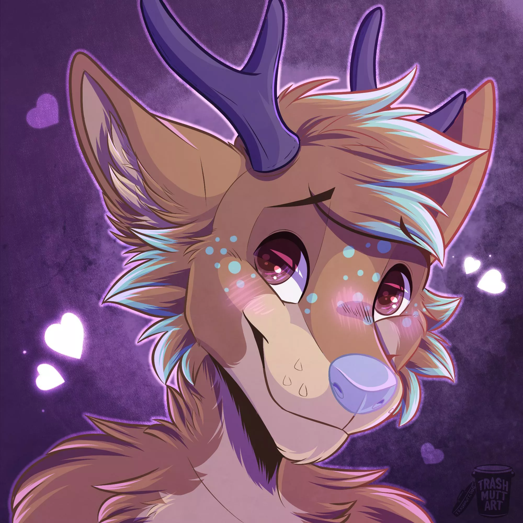 Blushing Fox Deer ðŸ’• (art by me - TrashmuttArt on Twitter) posted by trash-mutt