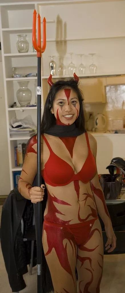 Body paint devil posted by CaptainCreepjob