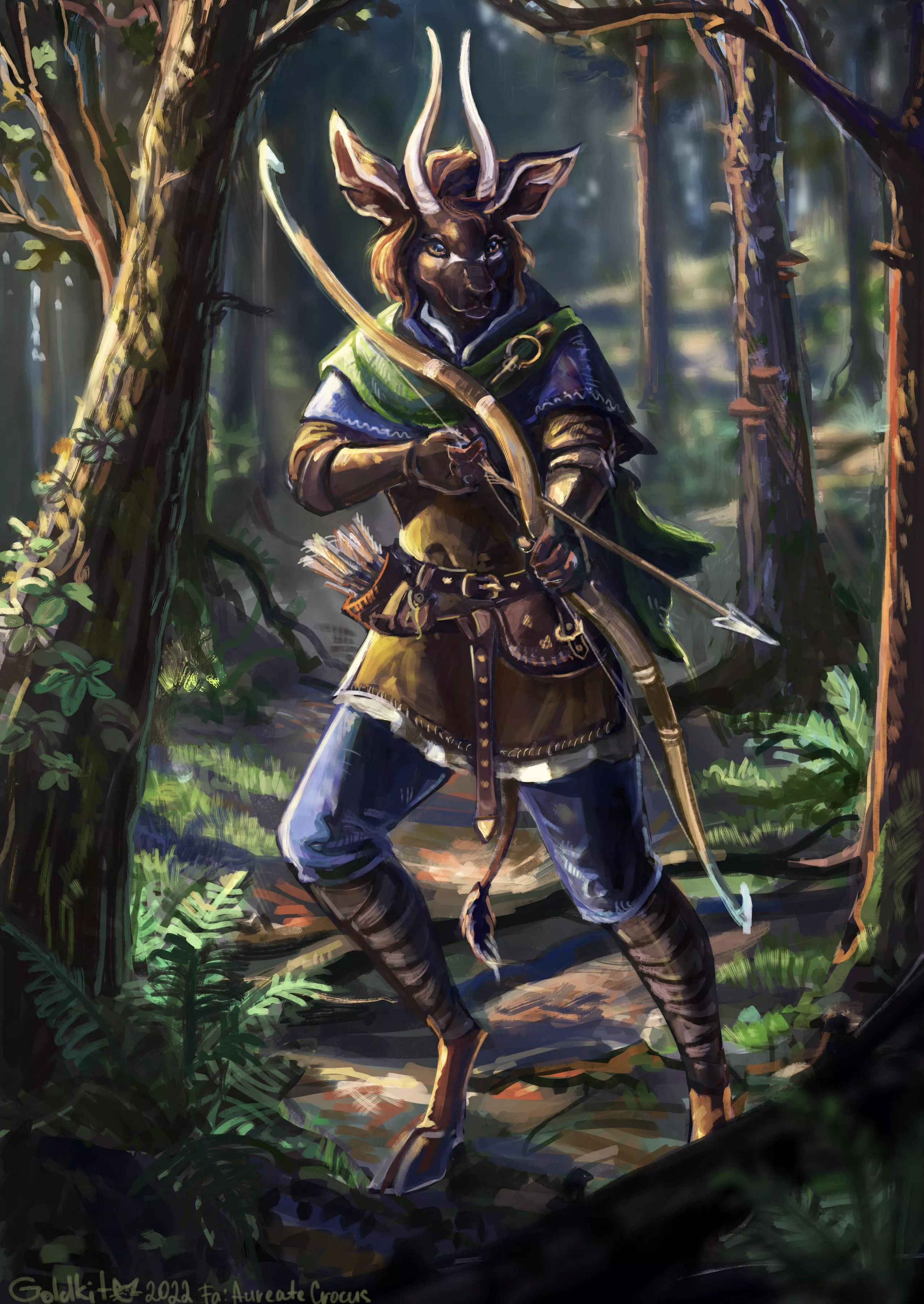 Bongo archer [char by Lommox[FA], art by me] posted by AureateCrocus