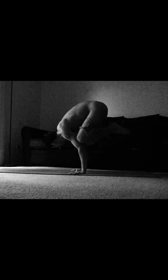 Bound Bakasana, Crow Pose with Futomomo Ties (A lot harder to get into than I thought) posted by somethingpositive5