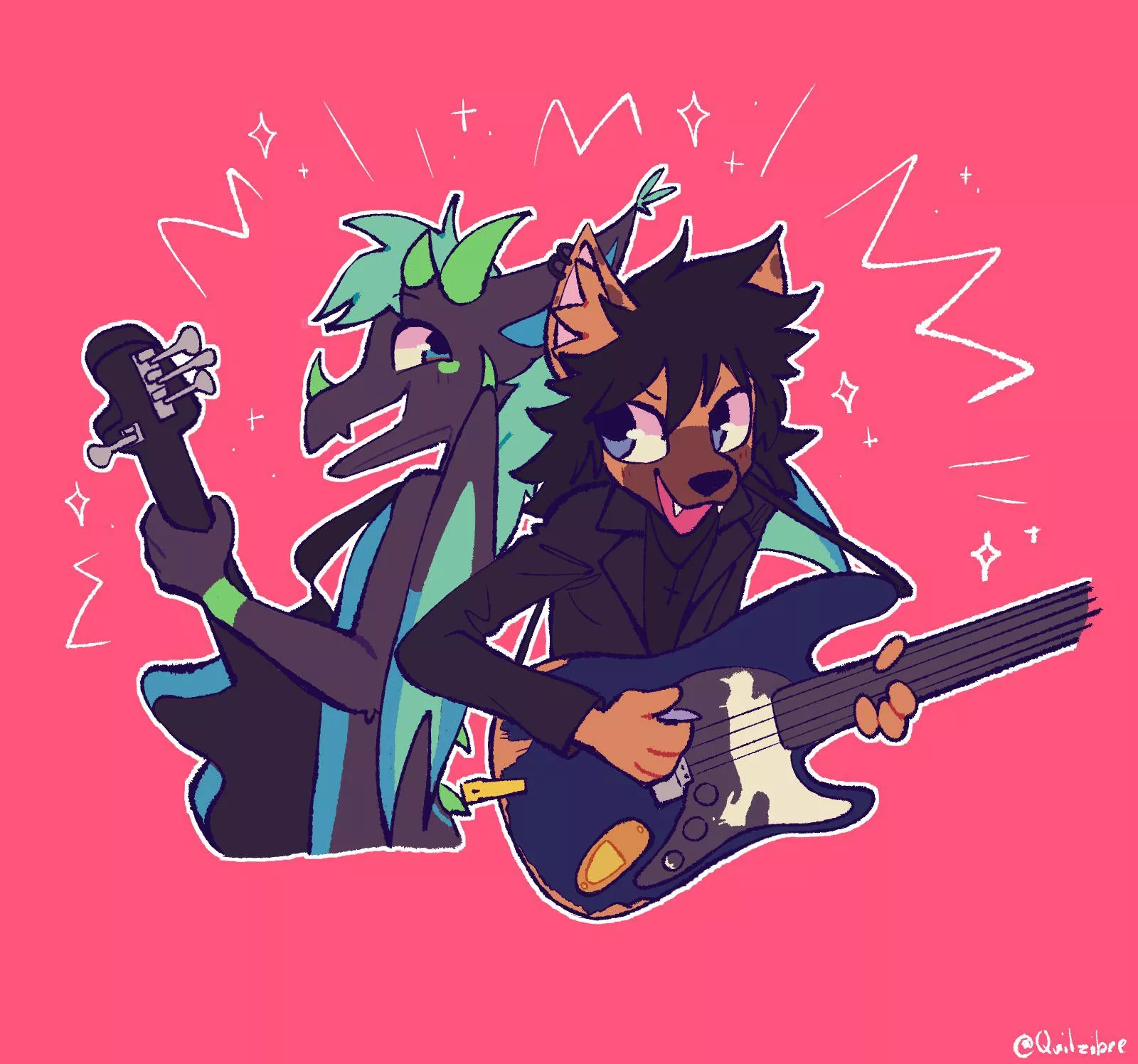 boyfriend strumming! art by @Quilzibre on twitter! posted by Zechymon-Productions