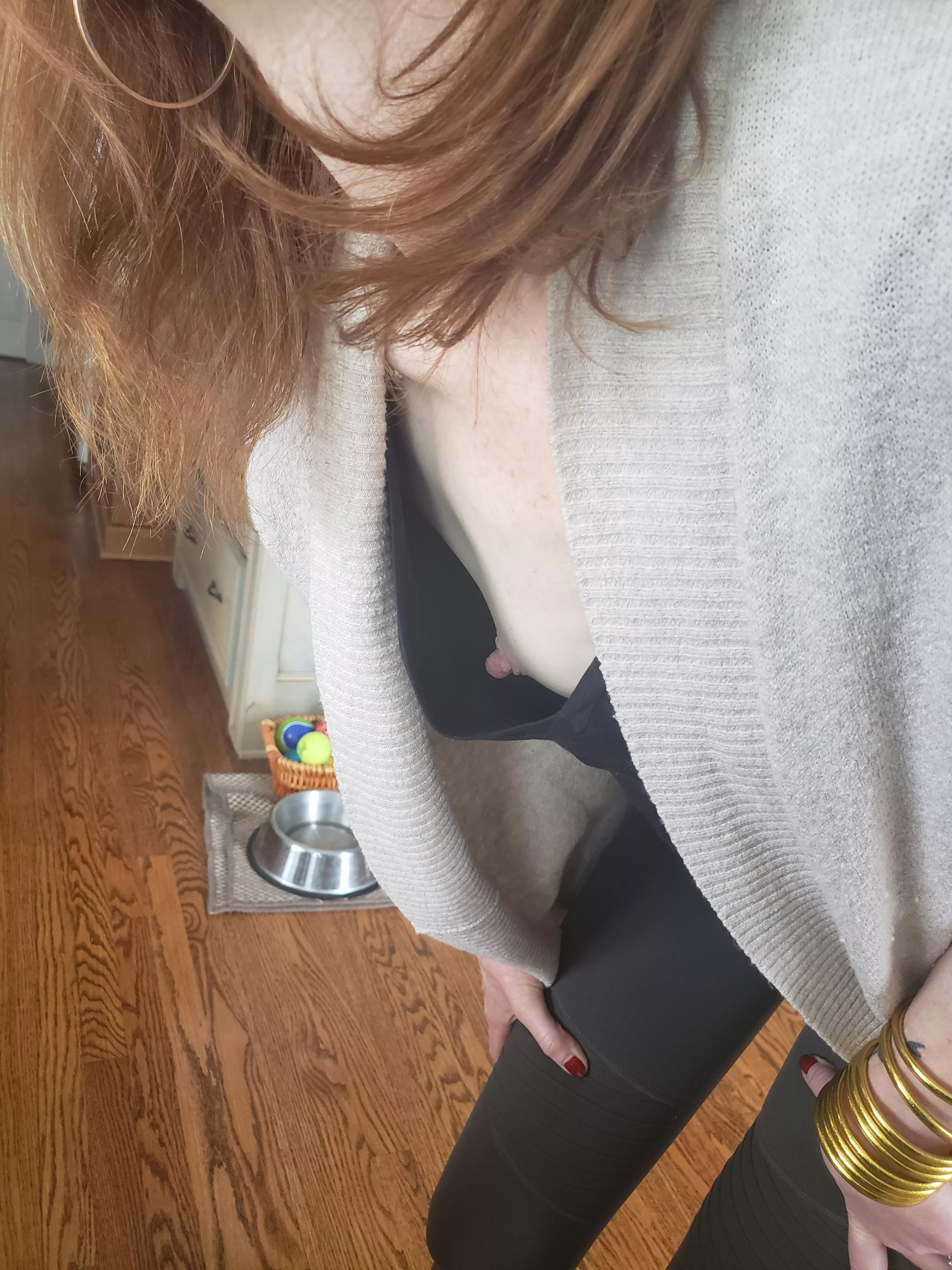 Braless Hotwife getting ready to leave for work. <3 posted by bralesshotwife