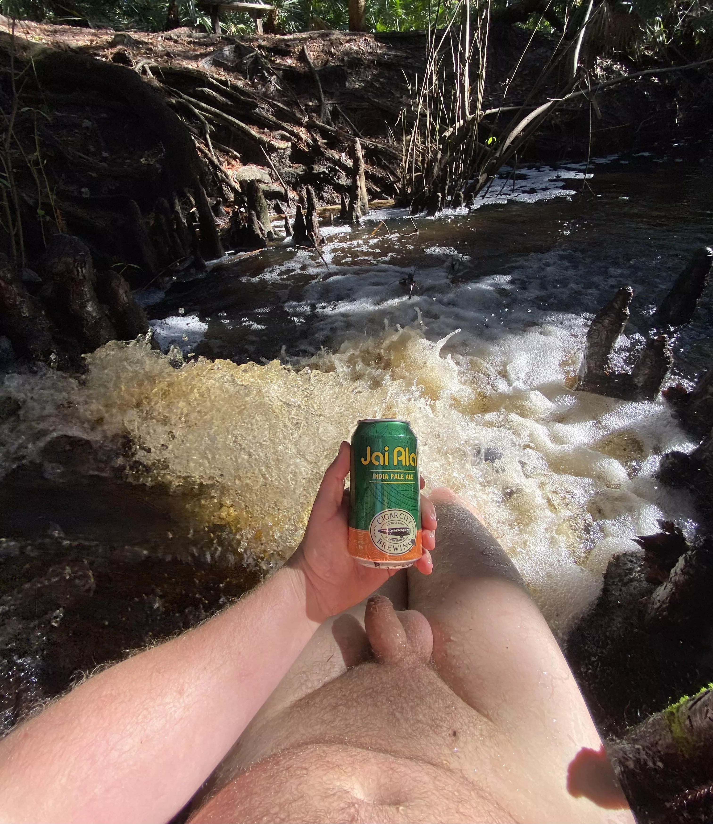 Brought happy hour with me on my clothes free hike today (m) posted by nofloexplorer