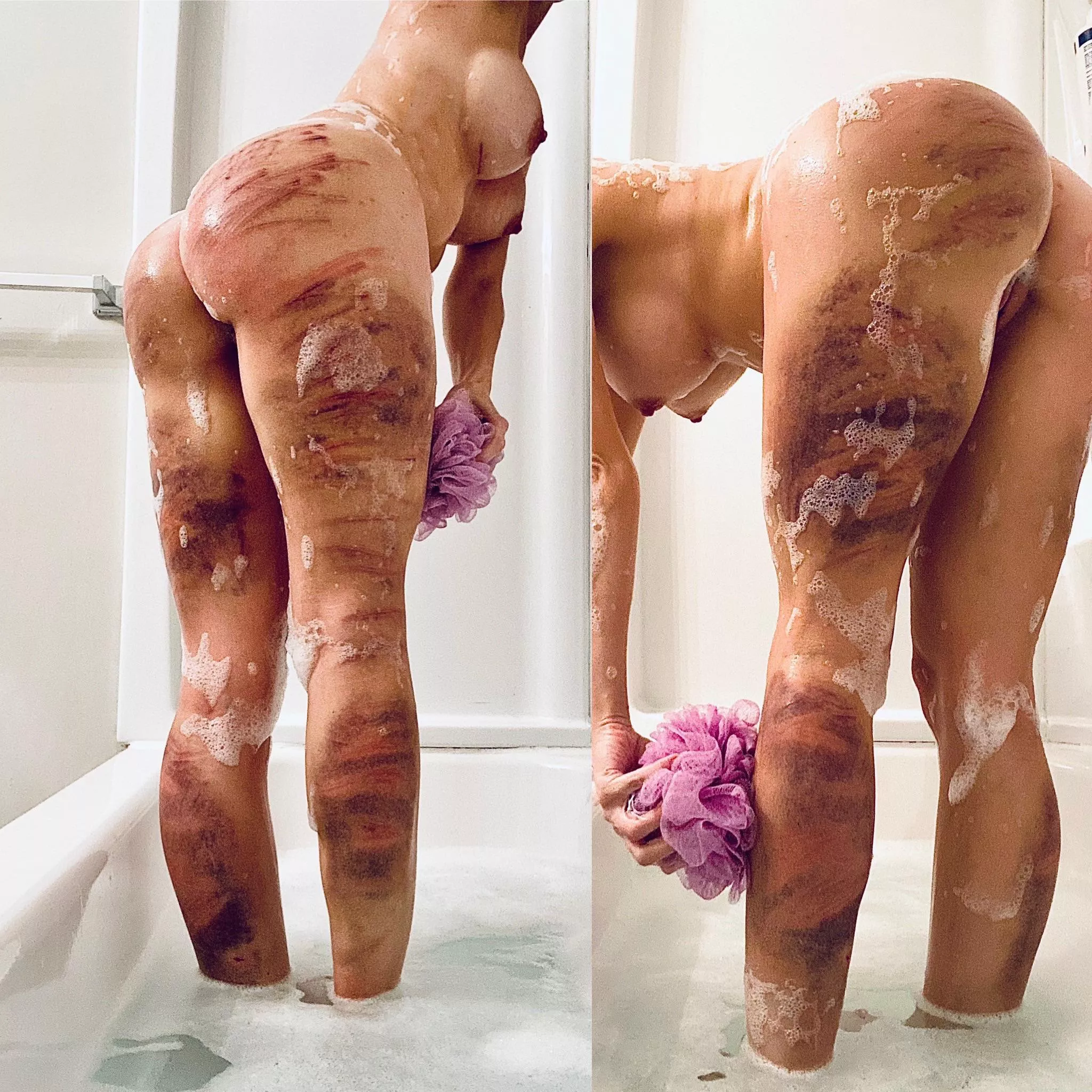 Bruises, booty, bubbles, and baths. Please enjoy 🤍 posted by milllllllllllllllly