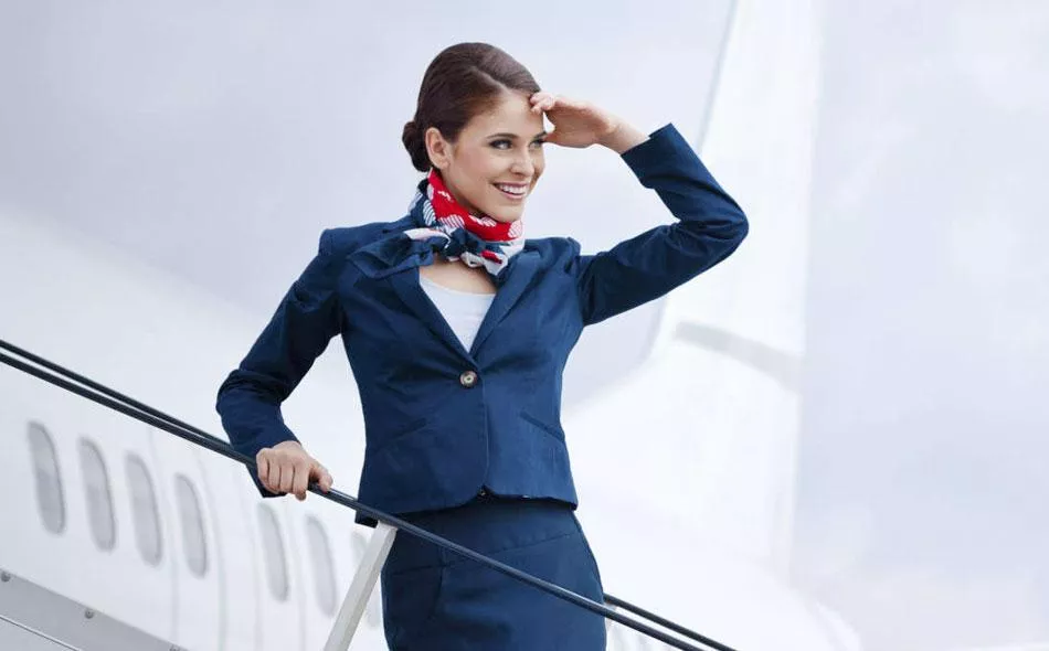 Brunette flight attendant posted by Classicfilmfan69