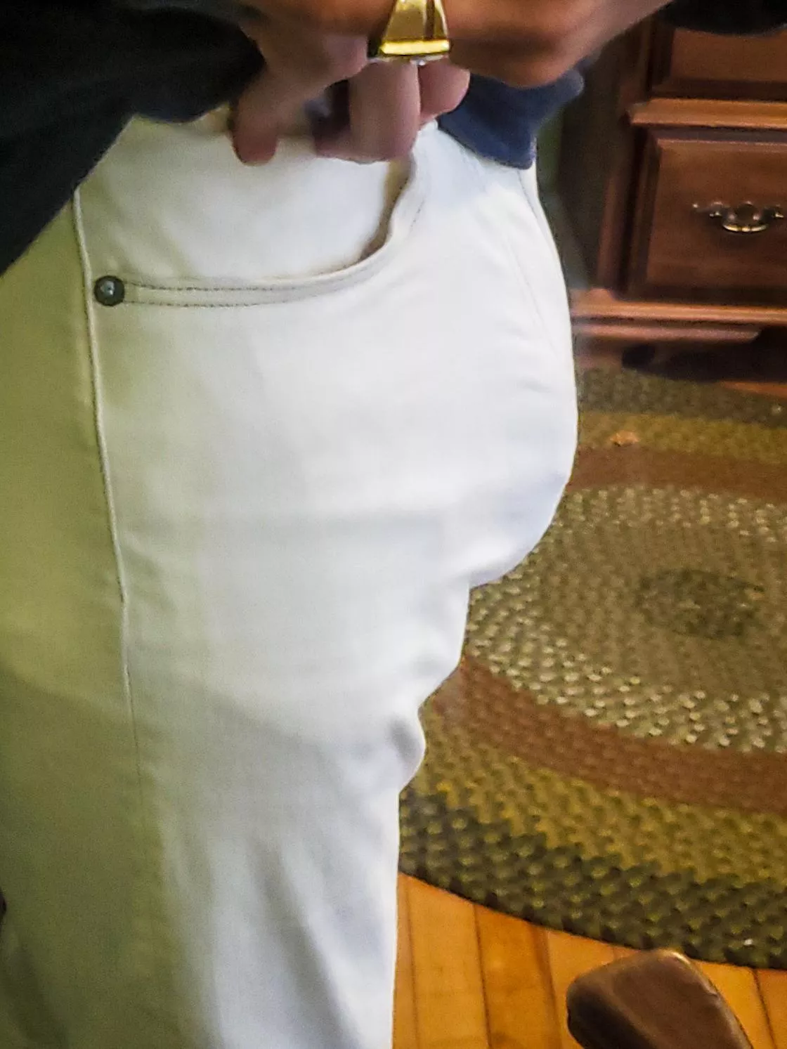 Bulging right out of these white pants posted by CygnetSociety