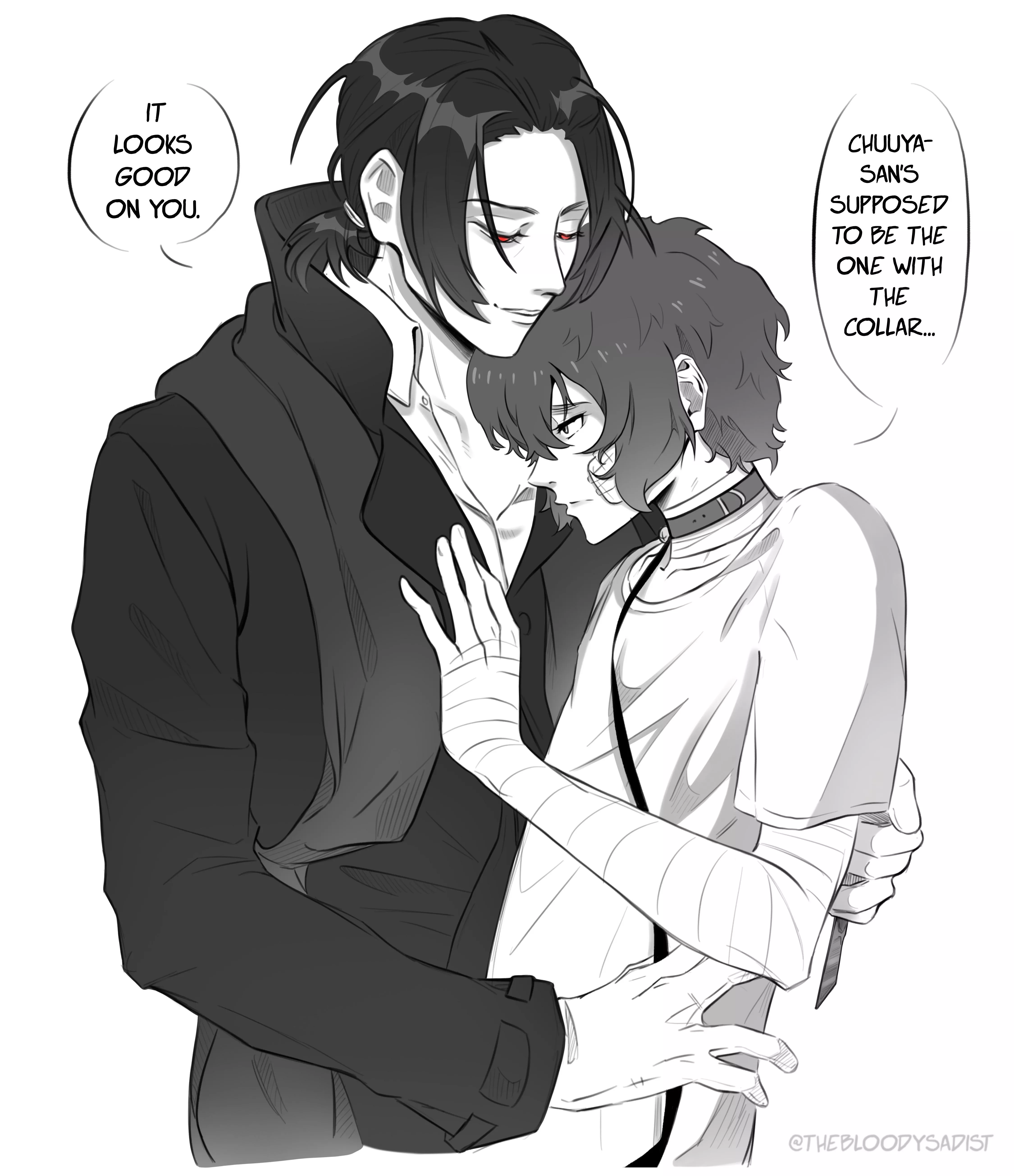 [Bungo Stray Dogs] for the final day of the Bottom Dazai Week(end) event, here’s a little Mori x Dazai for the prompt “collar” posted by The-Winged-Writer