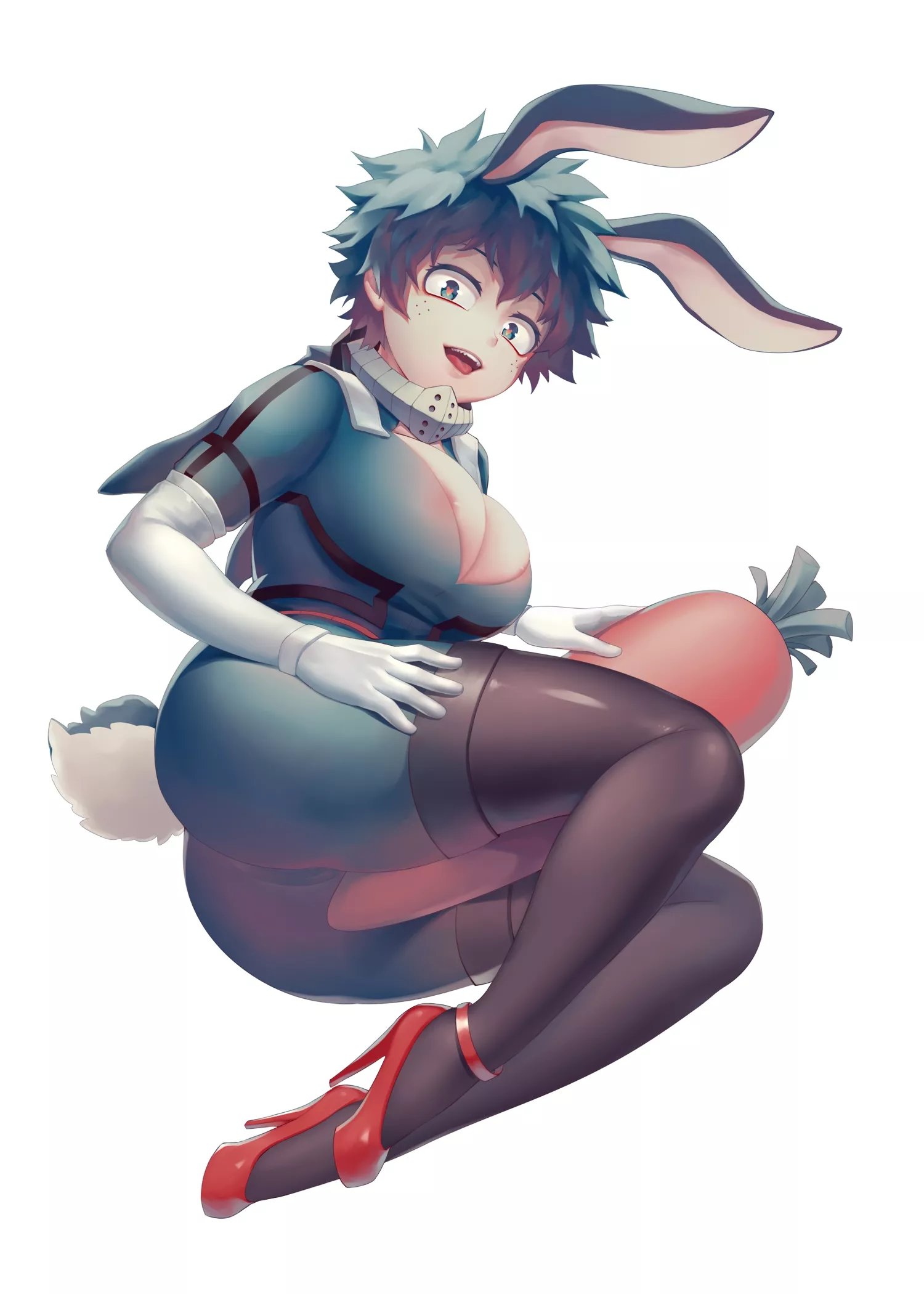 Bunny Girl Izuku (Salmon) [My Hero Academia] posted by sequence_string