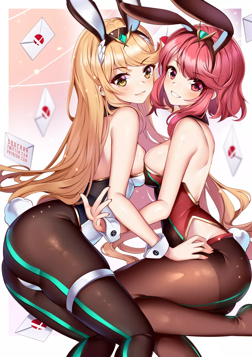 Bunny Mythra & Pyra [Xenoblade II] posted by CheetahSperm18