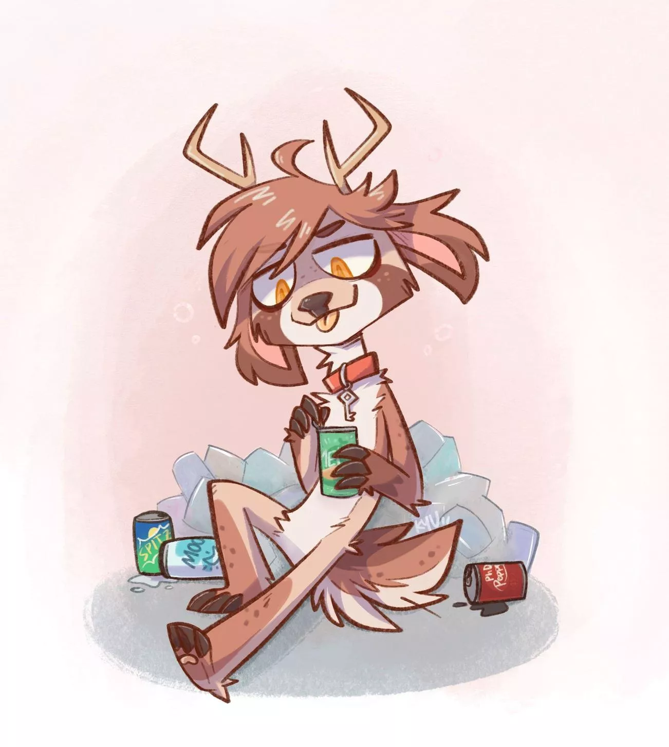 caffeine boost! [art by me @kazunekomori] posted by kazunekomori