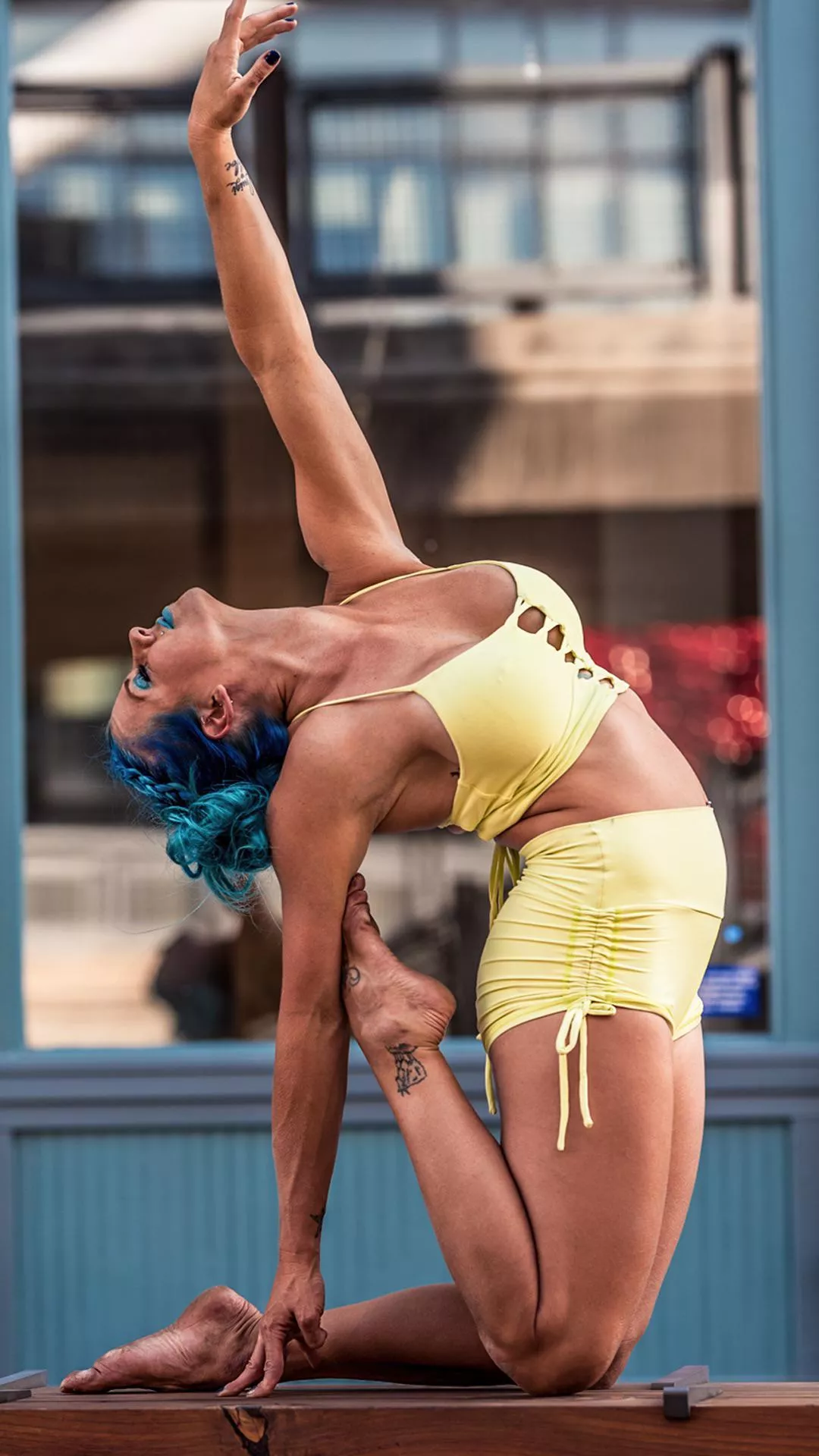 Camel pose with her own magic touch. posted by YogaPhotographer