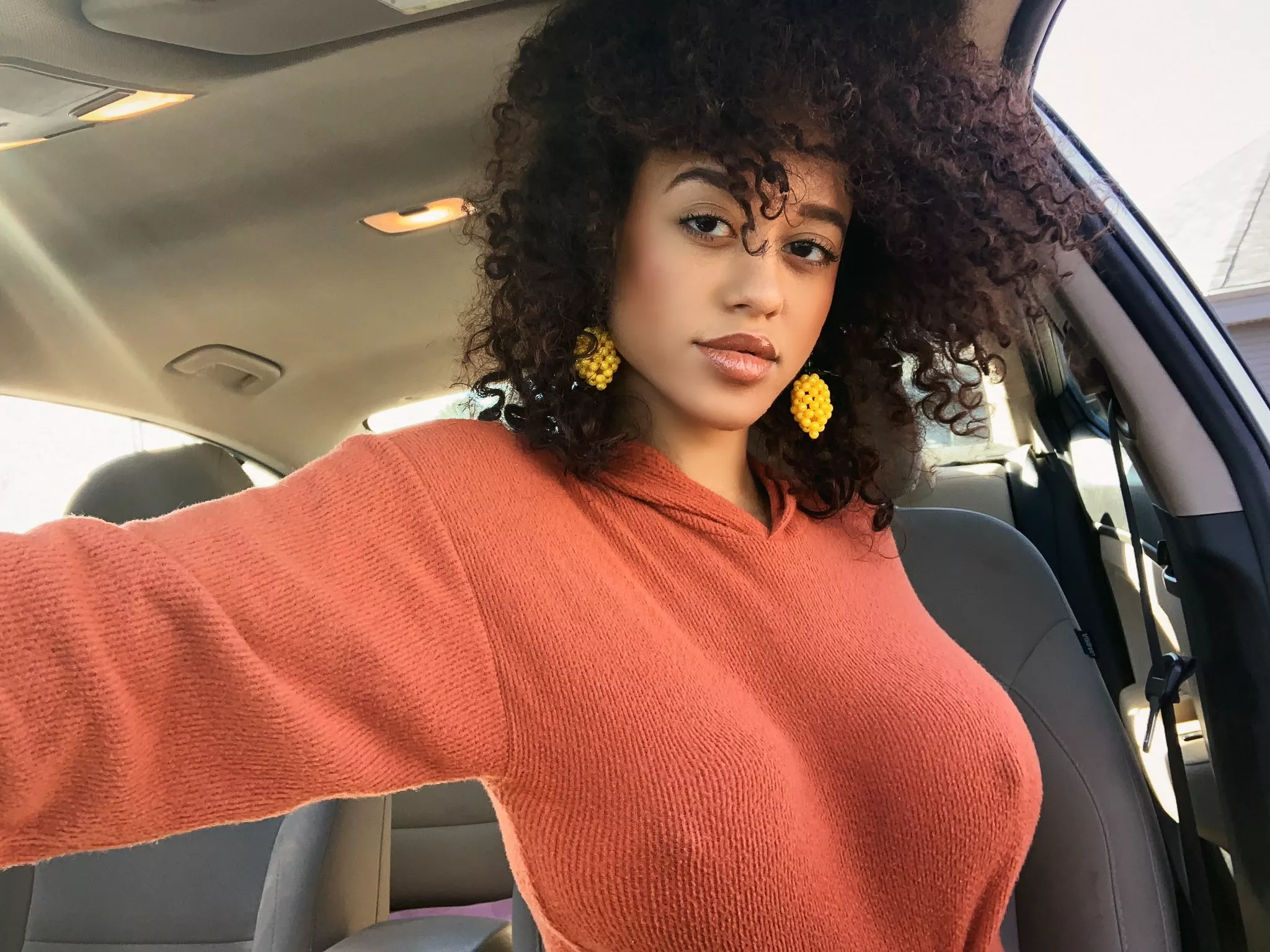 car selfie posted by onlyjustsignedup