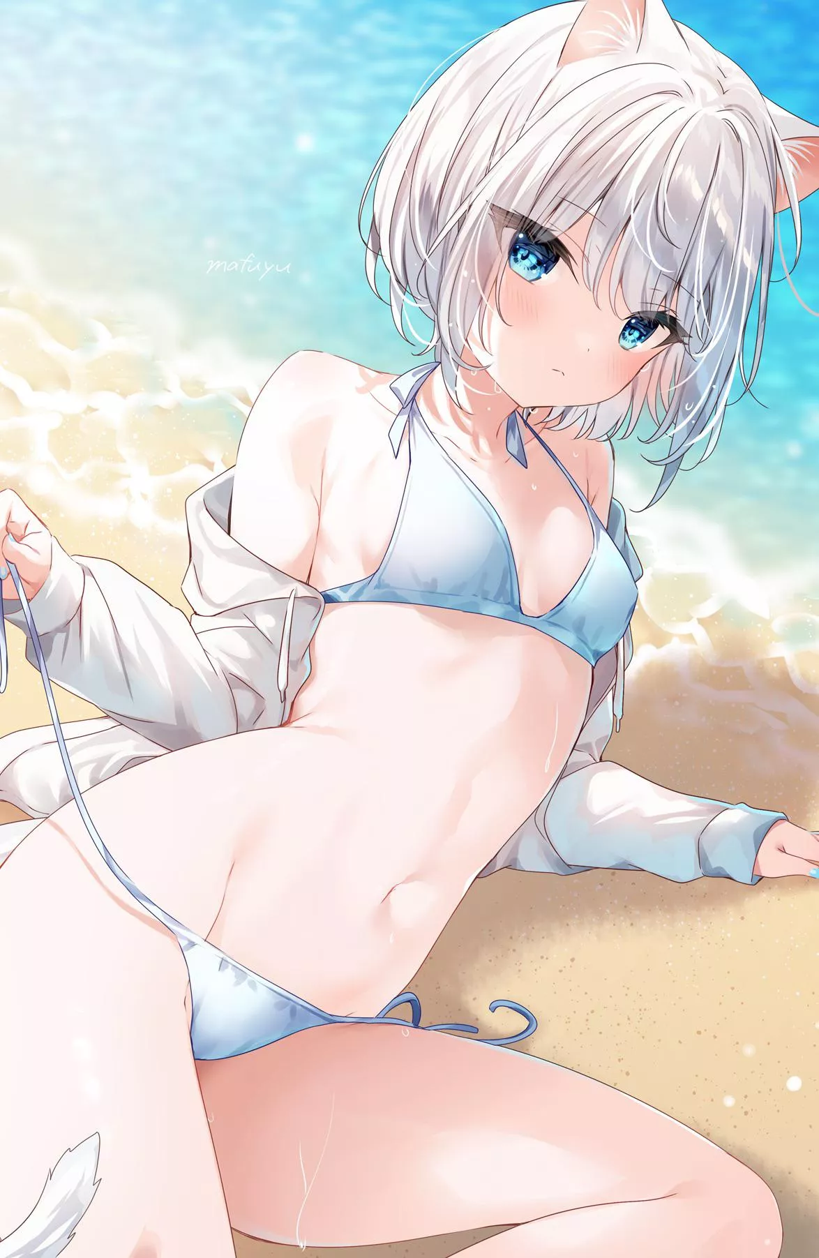 Catgirl on the beach posted by someonesD