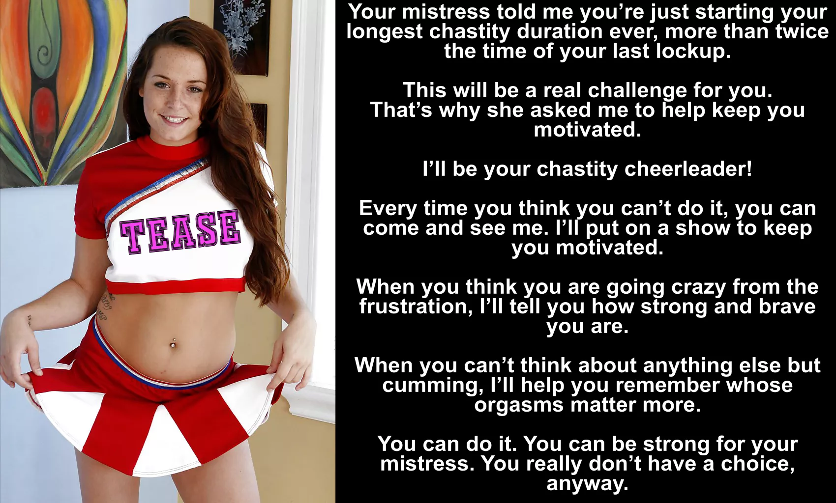 Chastity Cheerleader posted by BreakMeNowPlease