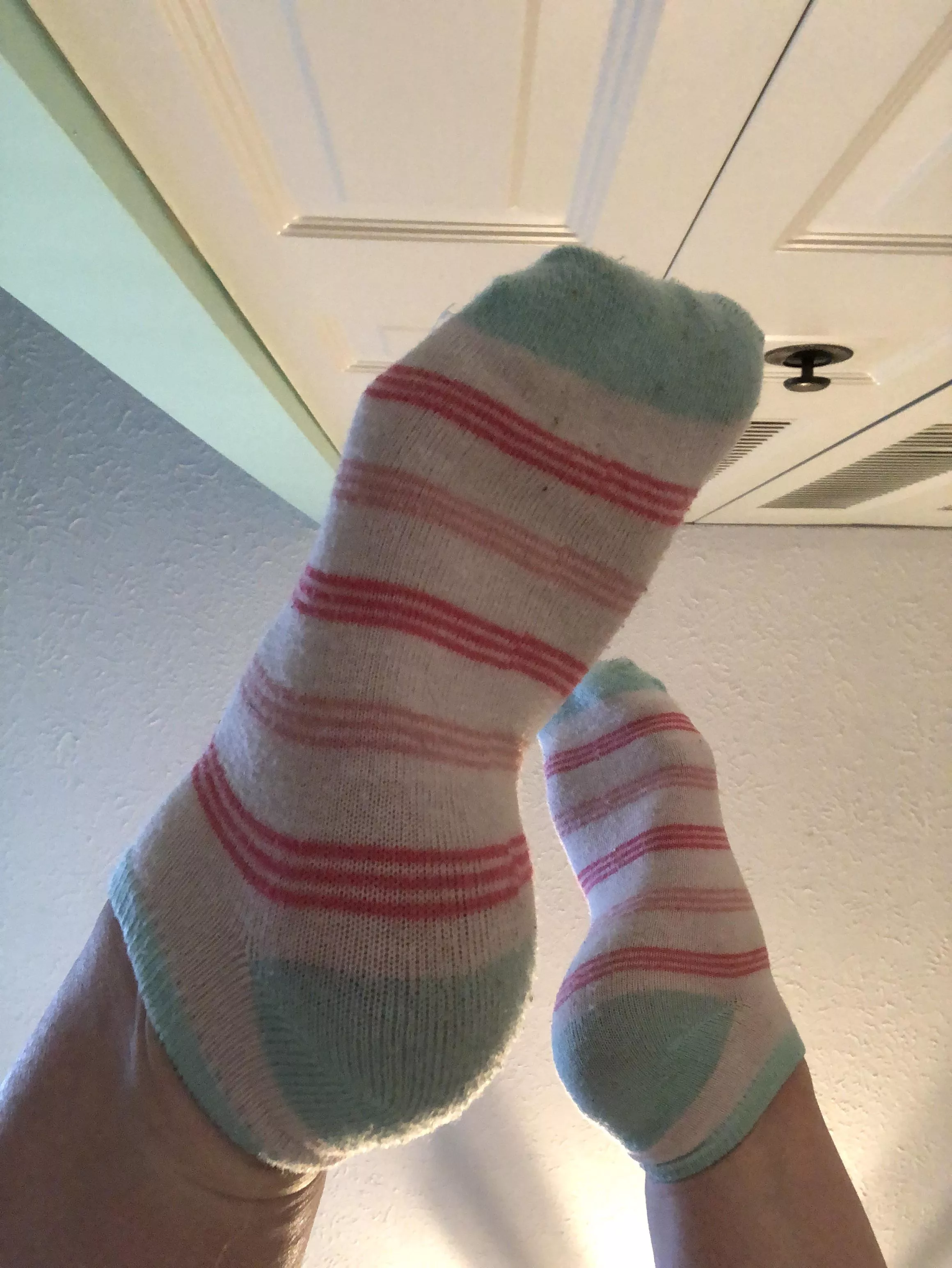 Check out my striped socks 💕 (F) posted by CupcakeTootsie