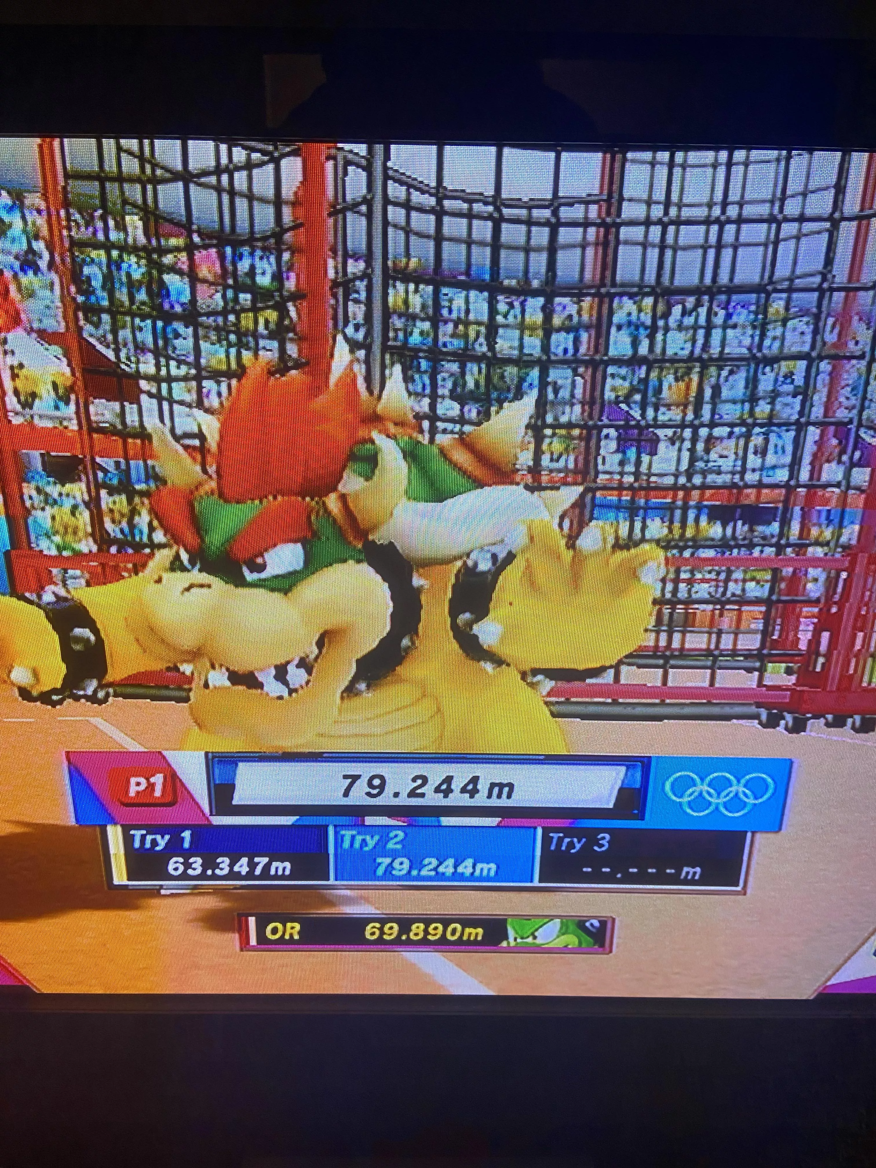 Check out this discus record I hit in Mario and Sonic at the 2012 London Olympic Games (for the Wii) posted by Djnnvreja