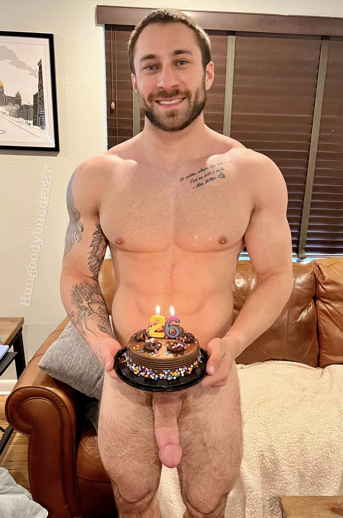 Cheers to 26 years! Now who wants some cake 😈 posted by hungbodybuilder27