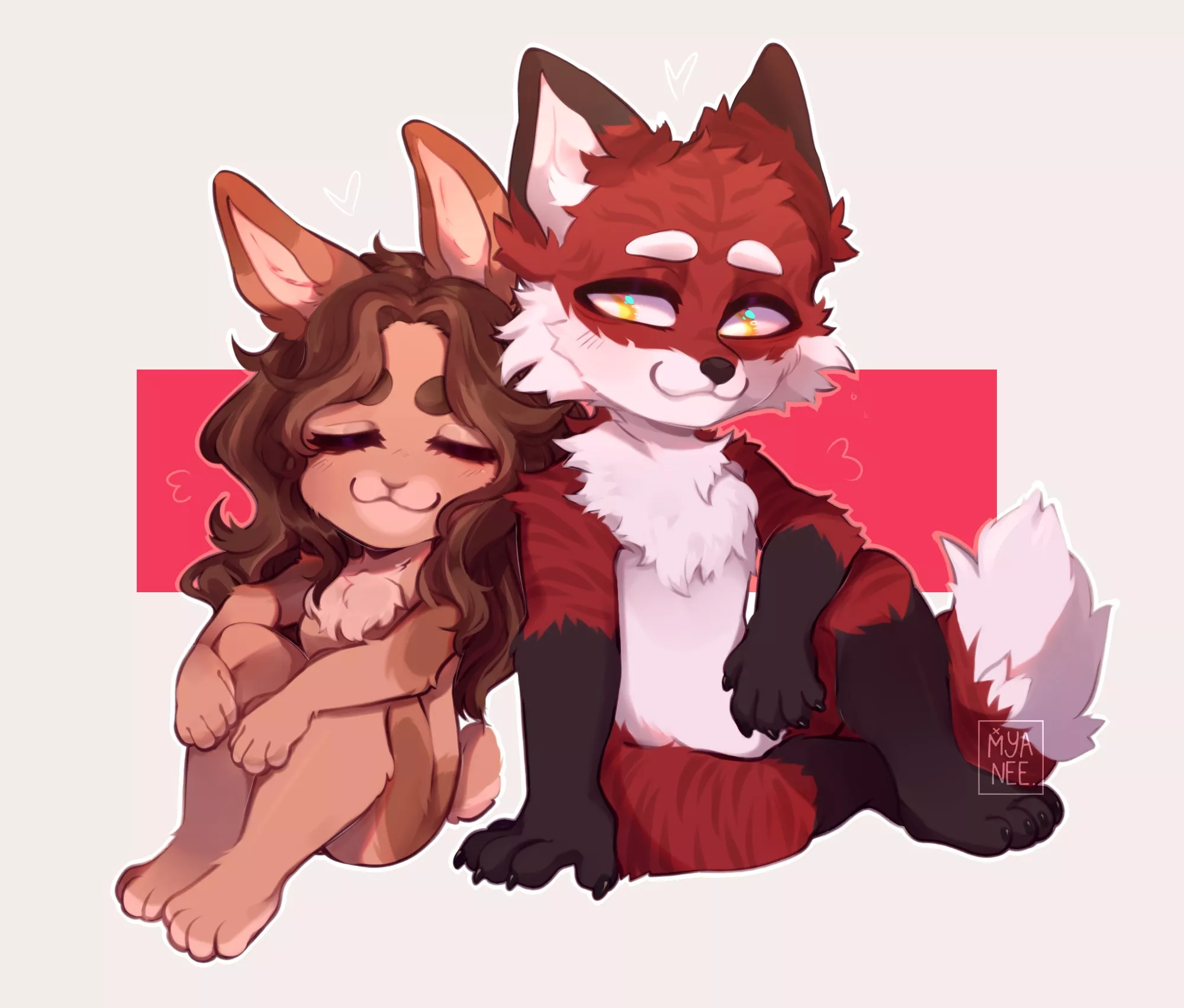 Chibi Art of My GF and I Fursonas (by xmyanee on Instagram) posted by CyborgNinja452