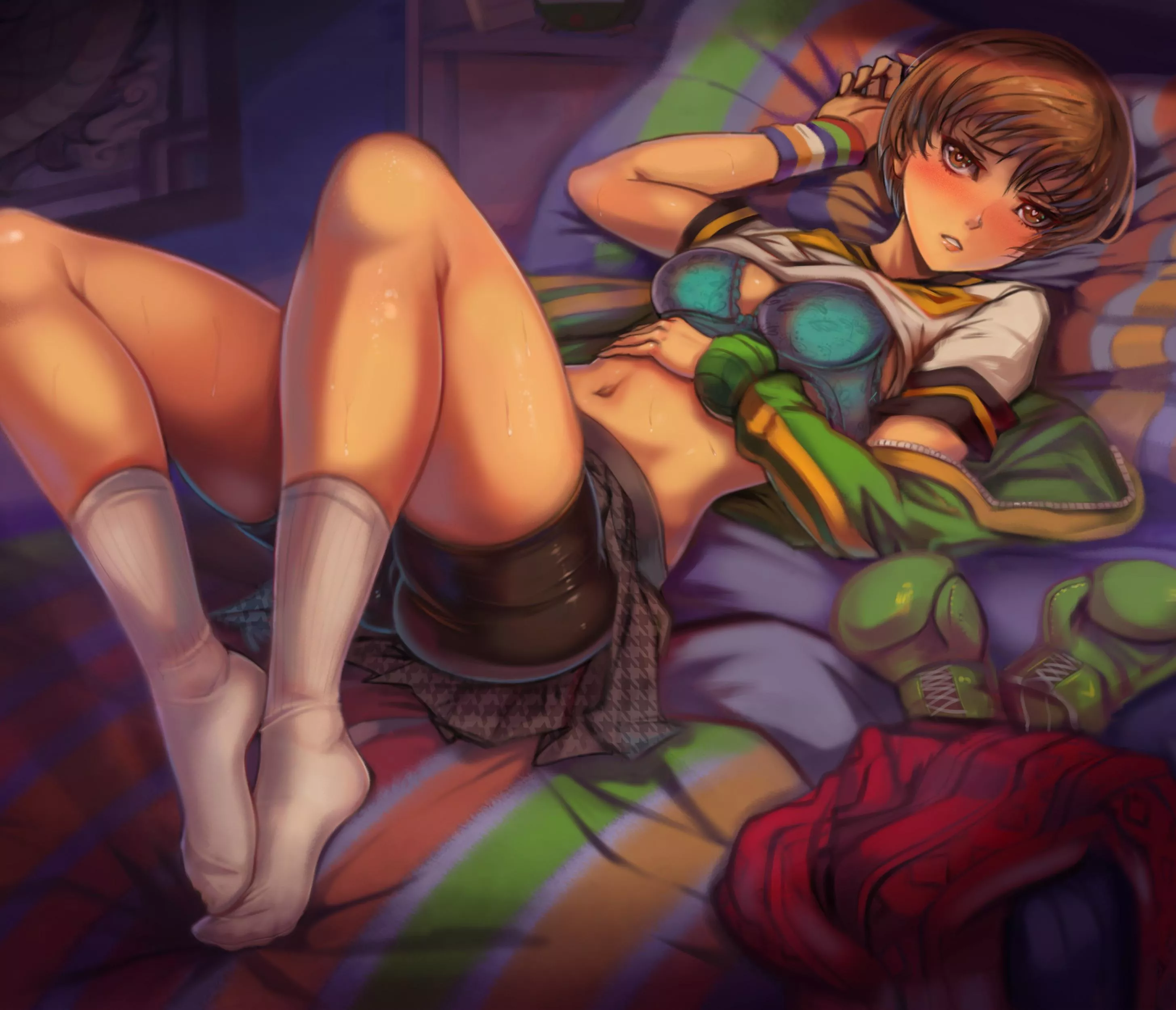 Chie in bed and a state of undress posted by VampireQueenDespair