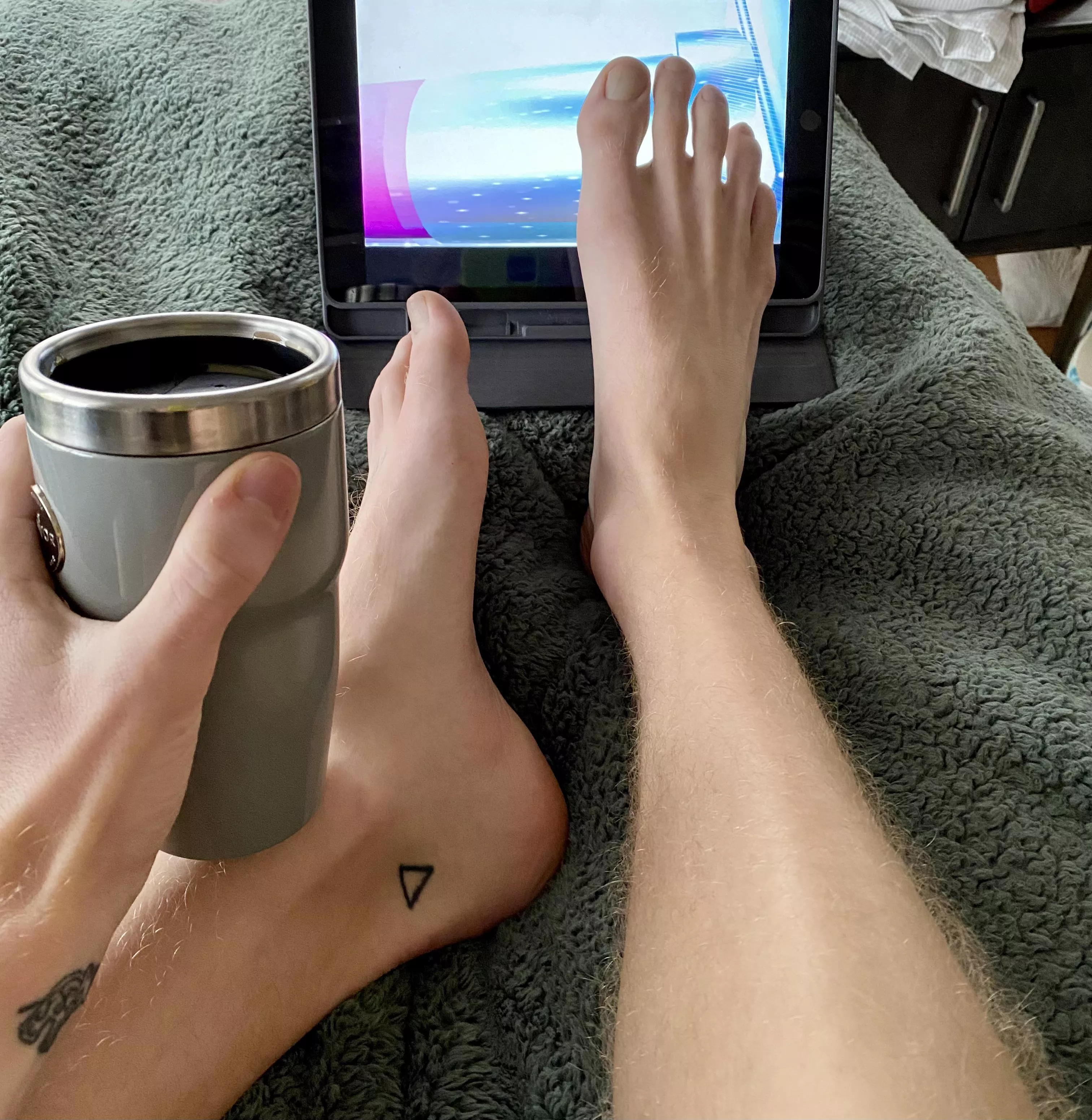 Chill morning looking forward to the trouble we’re going to get into today. posted by BlondeBoyFoot