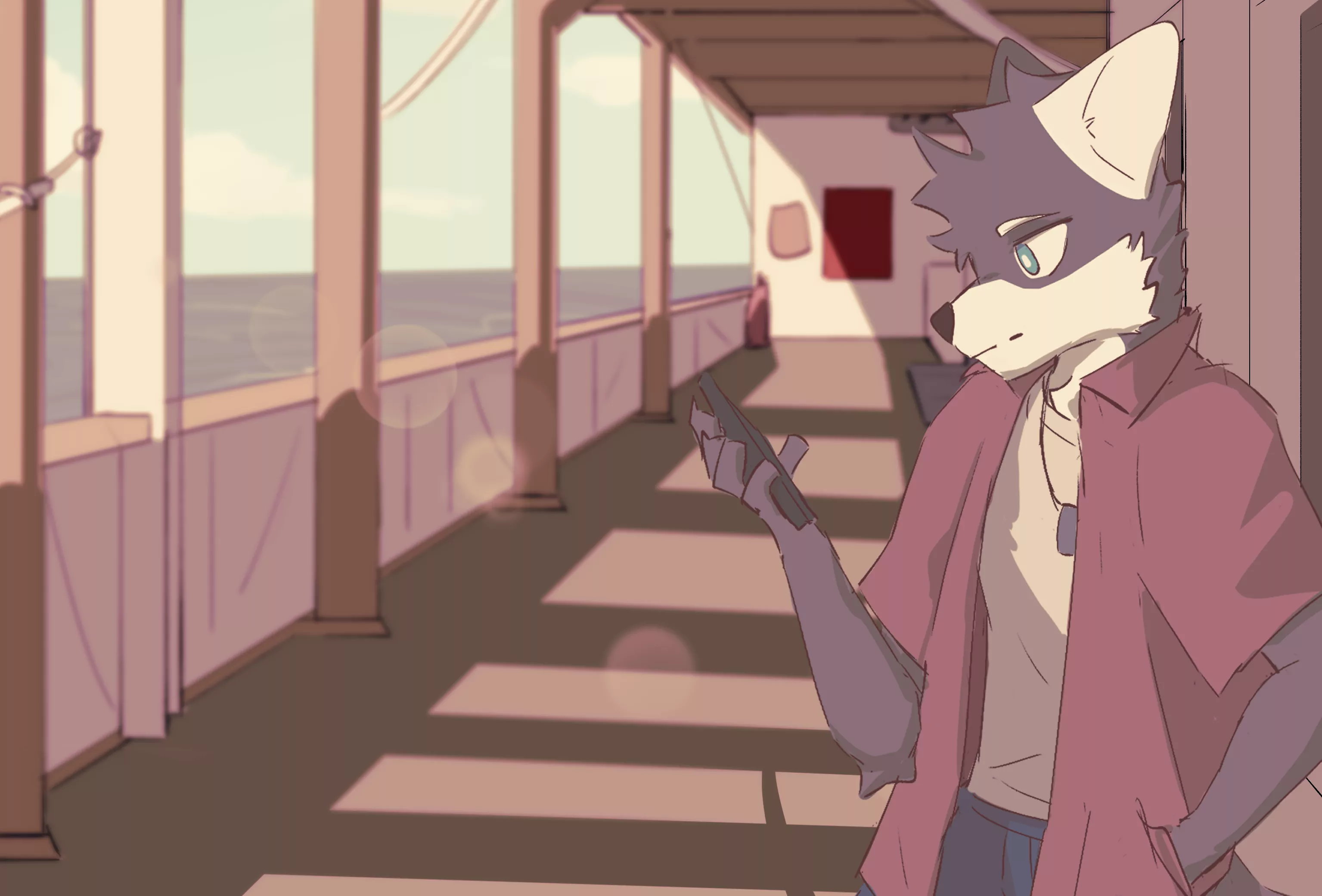 Chillin on a boat (Art by me) posted by idofurryart