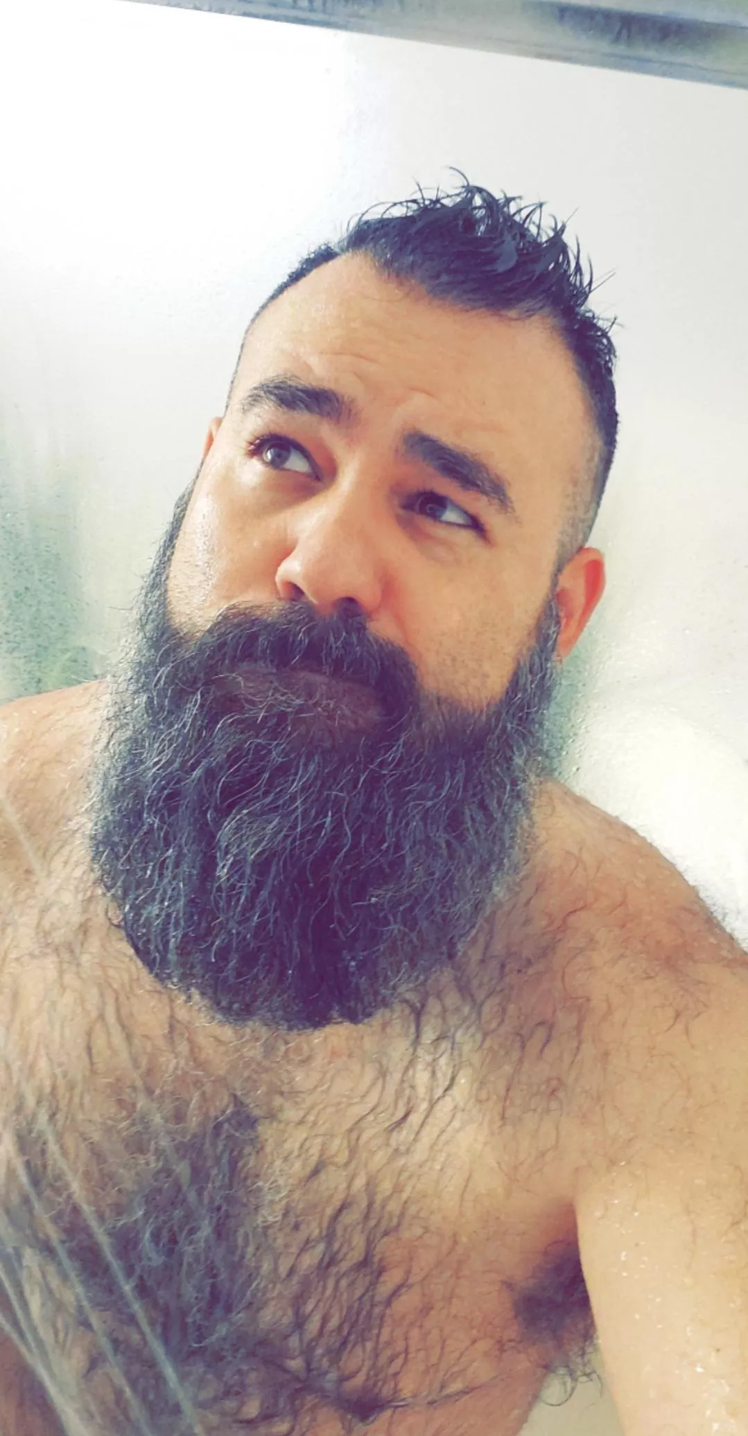 Chubby shower dude? ðŸ˜‹ posted by beardguy505