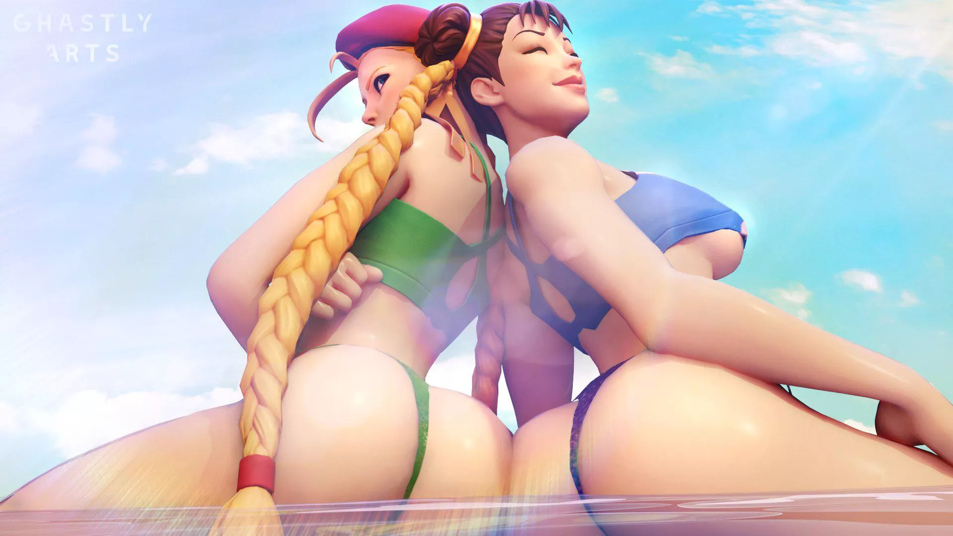 Chun-Li and Cammy (GhastlyArts) [Street Fighter] posted by caput4ever