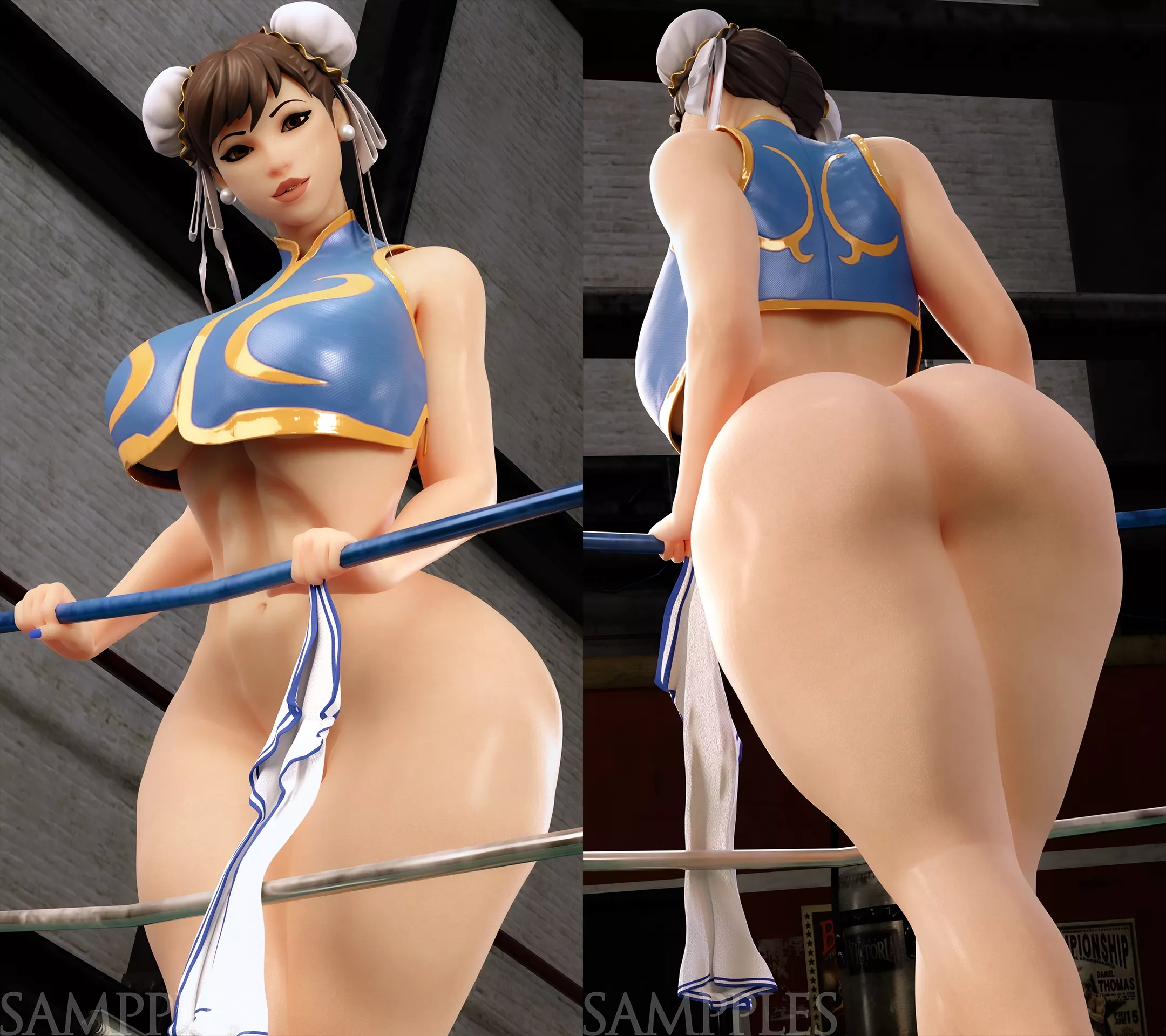 Chun-Li busy being THICC (Sampples) [Street Fighter] posted by Kuro-Oji