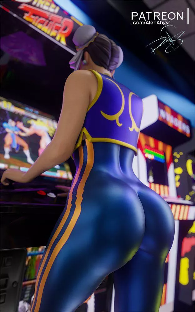 Chun-Li caught while playing (AlenAbyss) [Street Fighter] posted by caput4ever